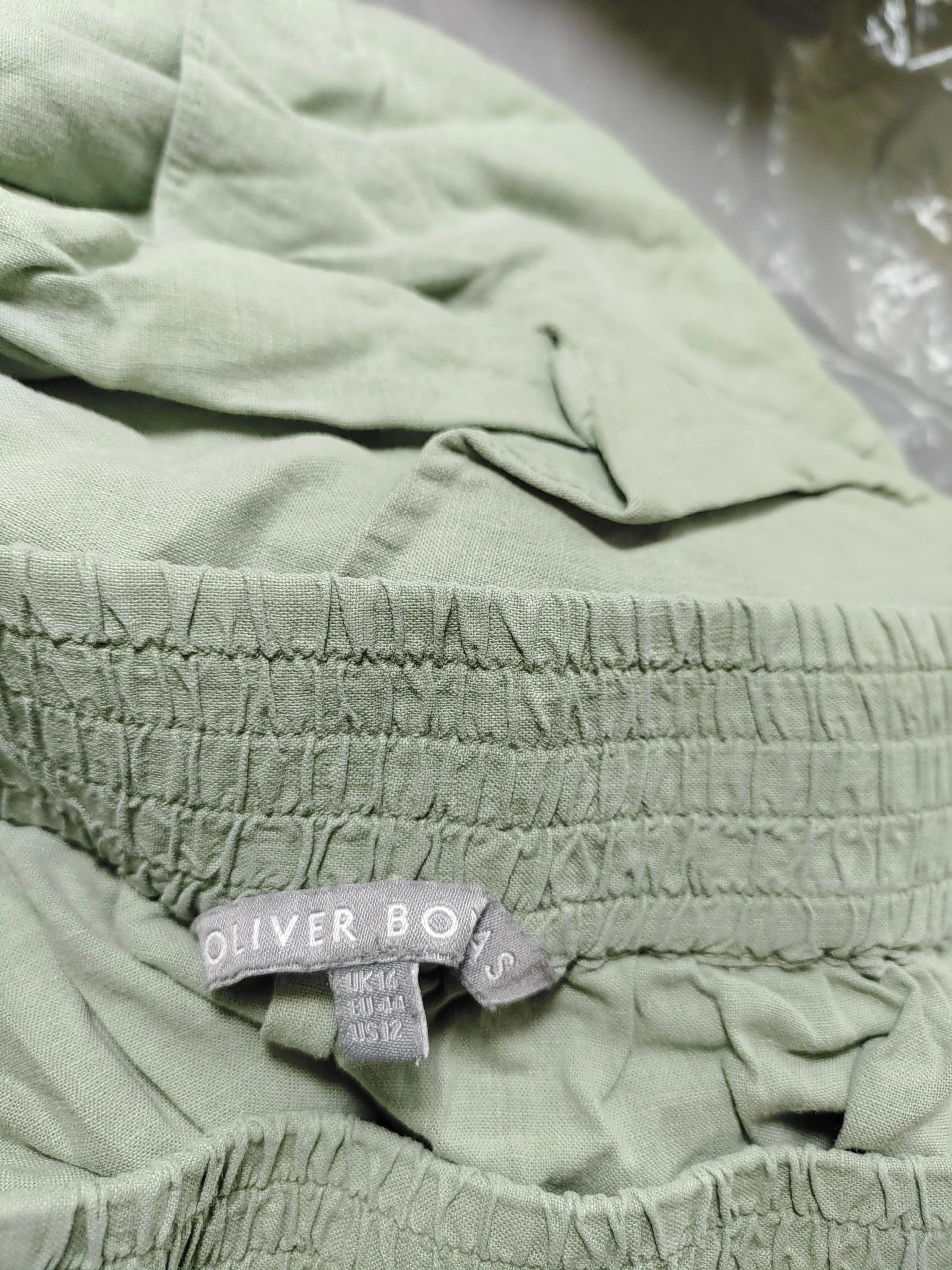 Oliver Bonas Women's Mini Skirt UK 16 Green Linen with Viscose Short Mini - Image 5