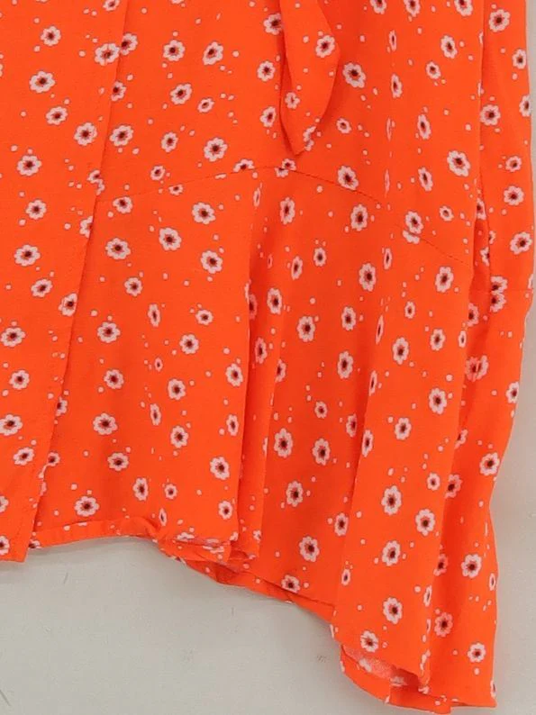 Oliver Bonas Women's Mini Skirt UK 16 Orange Floral 100% Other Short Mini - Image 4