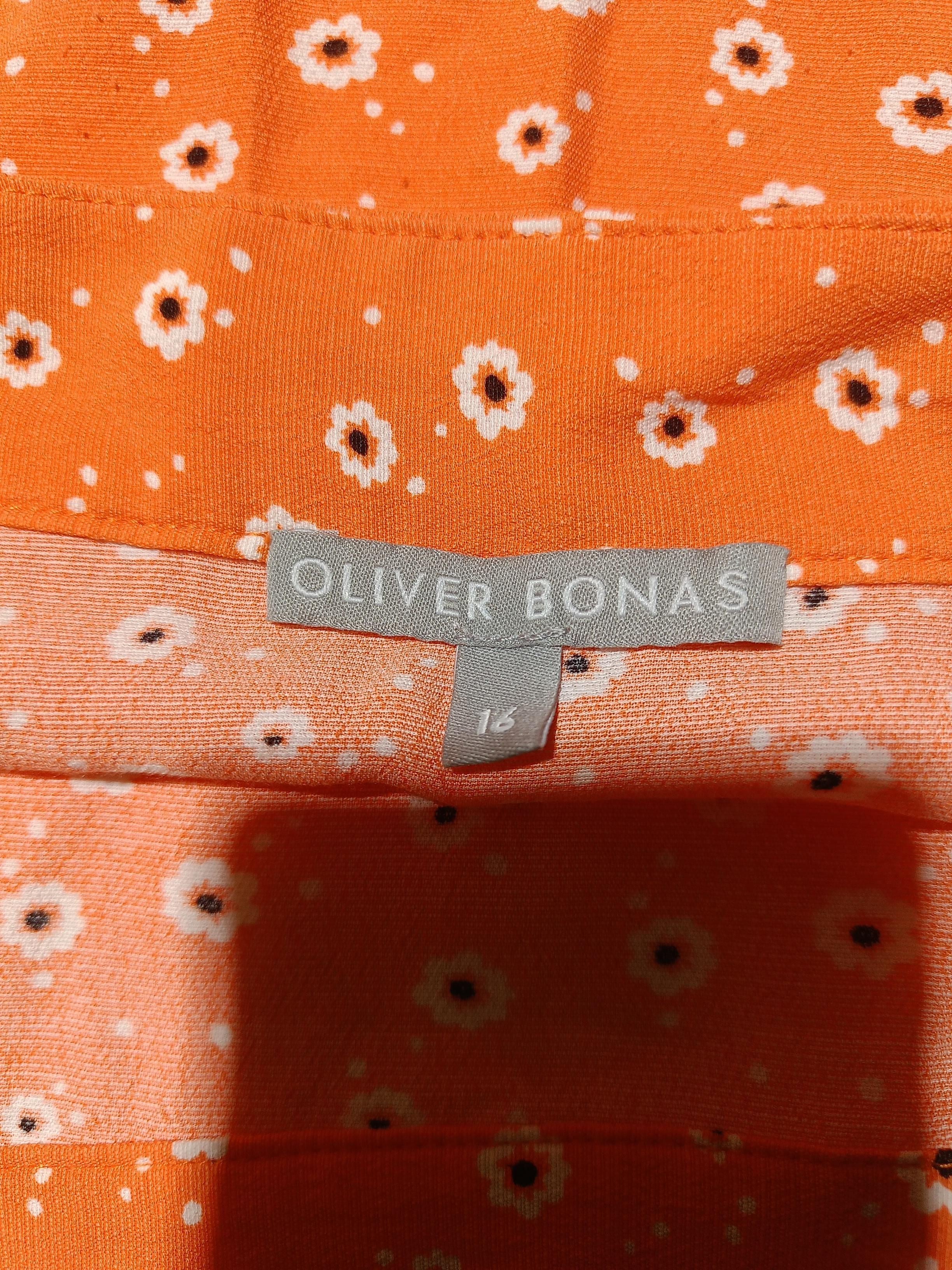 Oliver Bonas Women's Mini Skirt UK 16 Orange Floral 100% Other Short Mini - Image 5