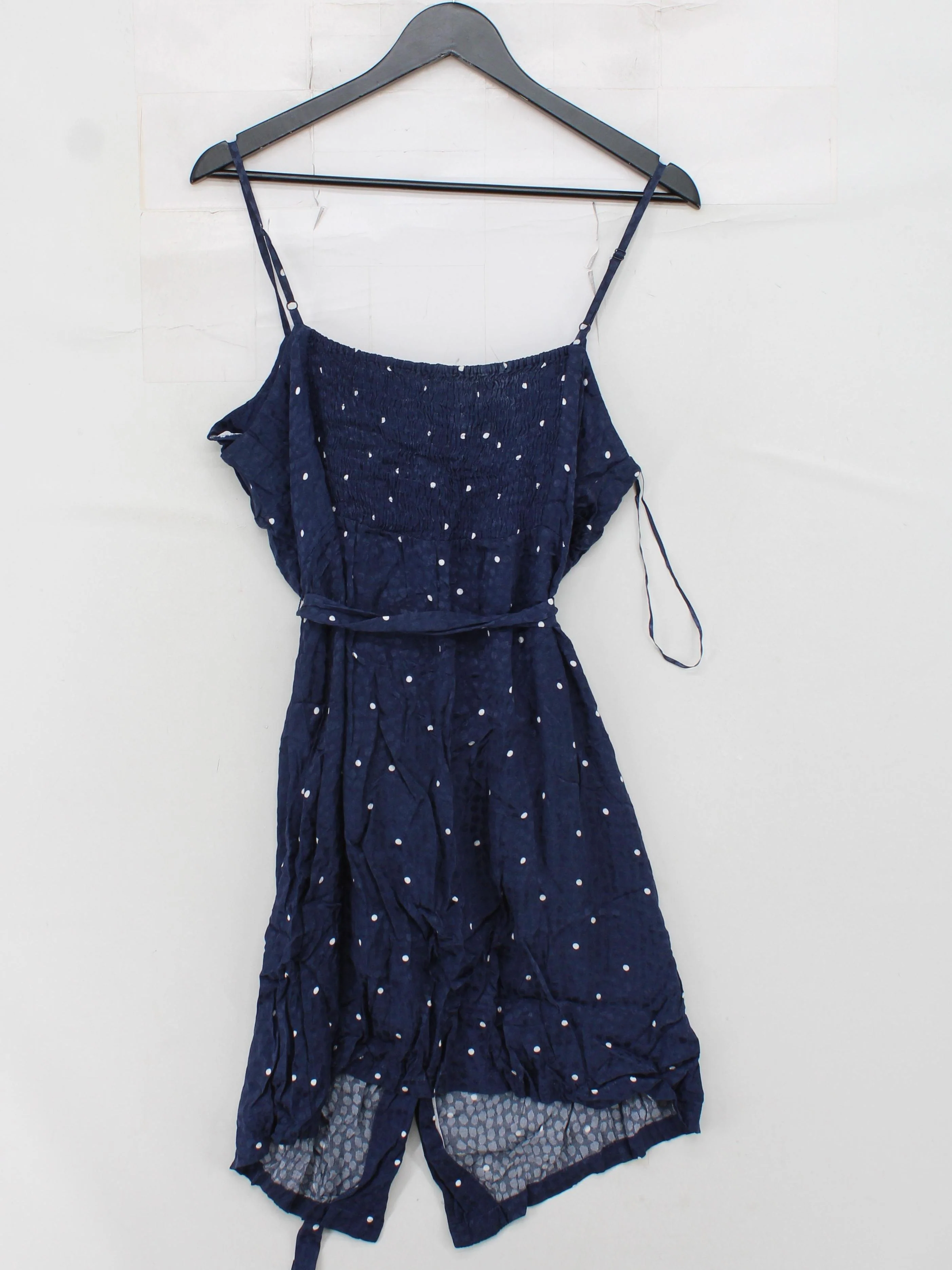Oliver Bonas Women's Playsuit UK 16 Blue Polkadot 100% Viscose Playsuit - Image 2
