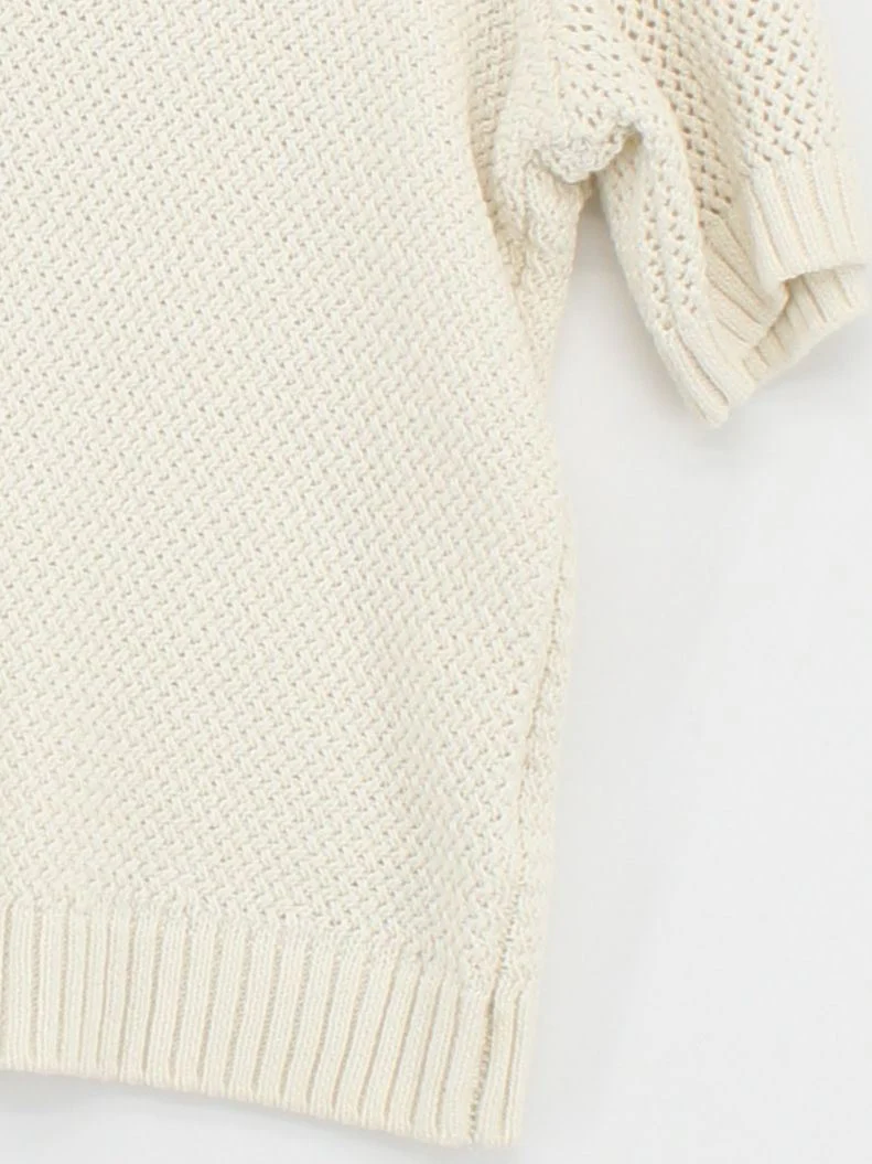 Oliver Bonas Women's Polo UK 12 Cream 100% Cotton Short Sleeve Collared Basic - Image 4