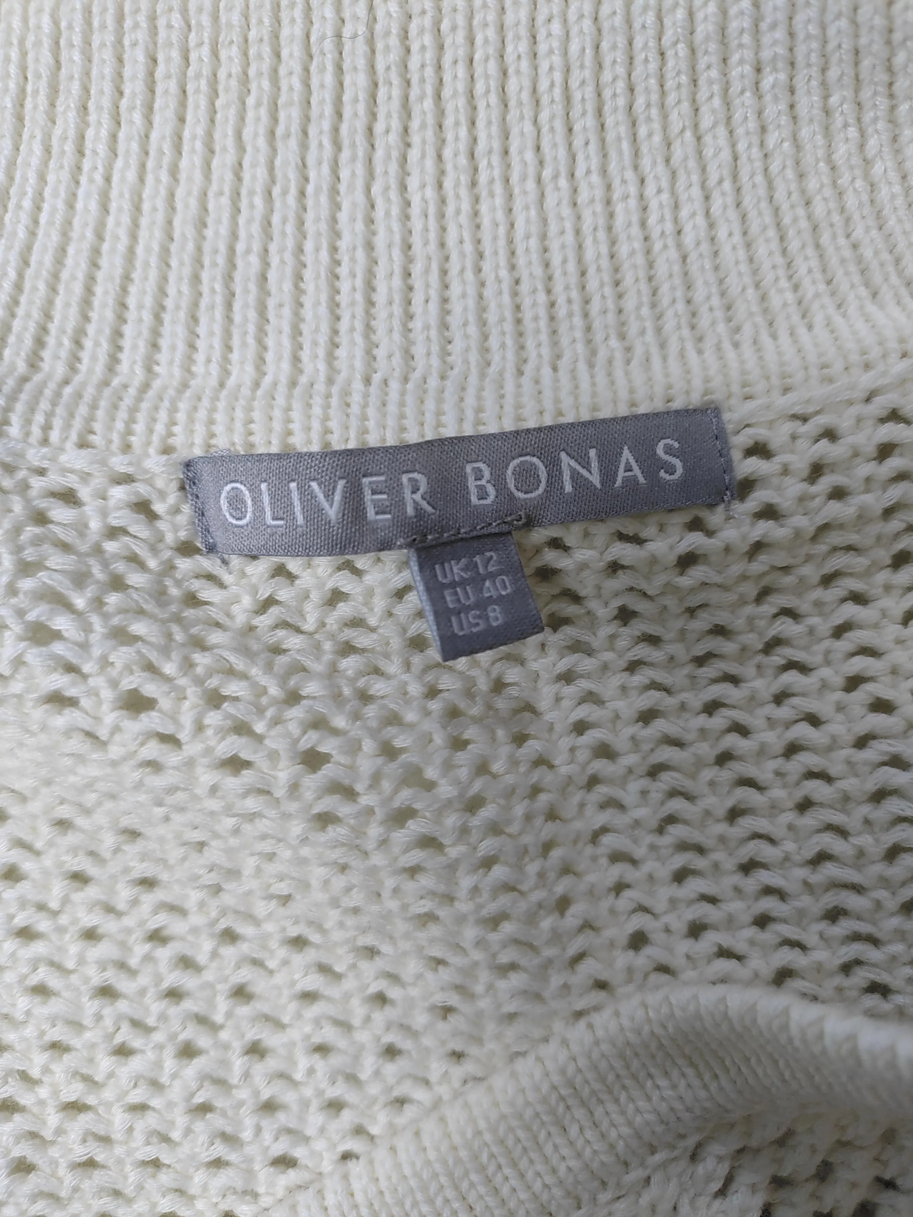 Oliver Bonas Women's Polo UK 12 Cream 100% Cotton Short Sleeve Collared Basic - Image 5