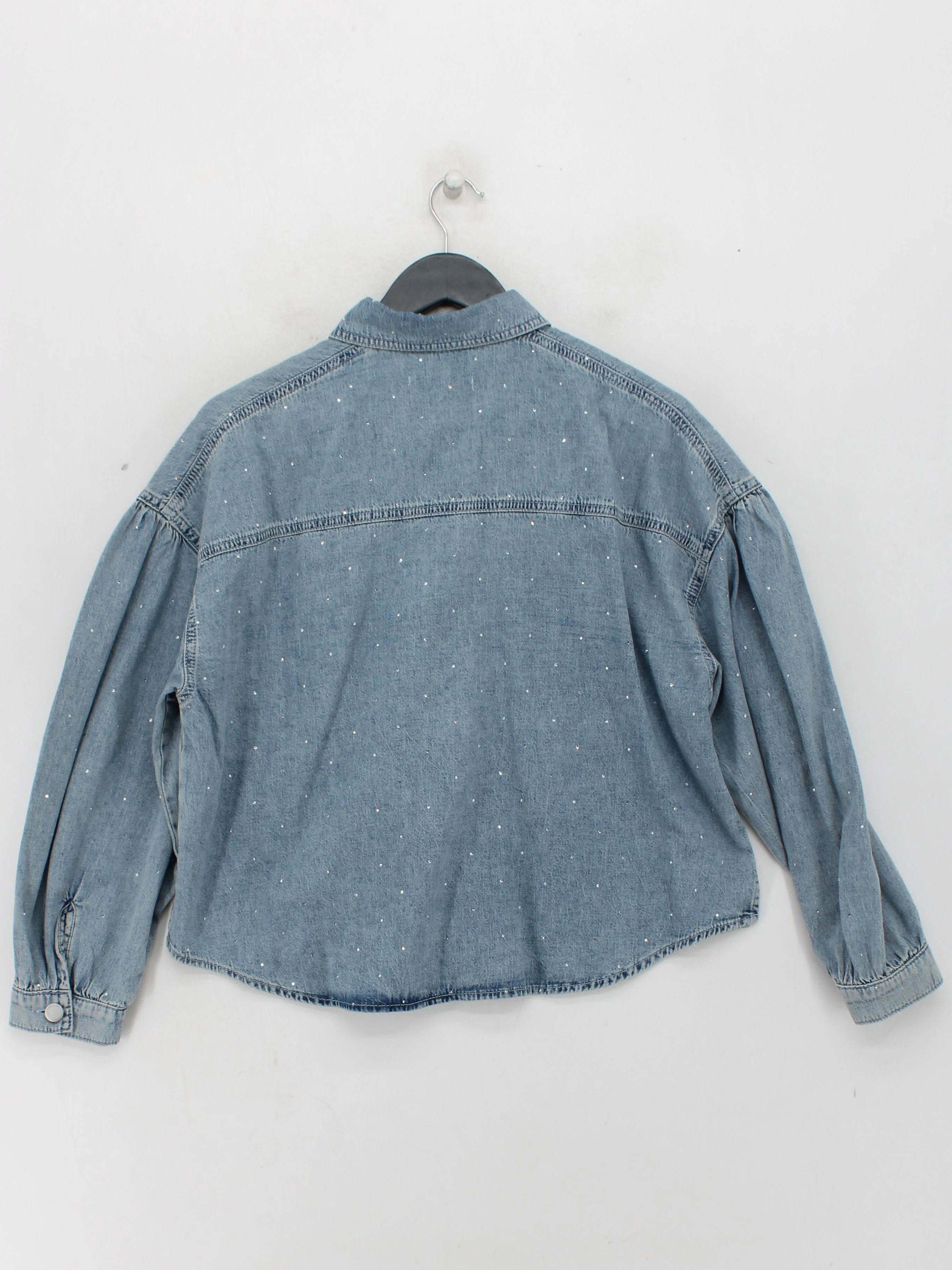 Oliver Bonas Women's Shirt UK 10 Blue 100% Cotton Long Sleeve Collared Basic - Image 2