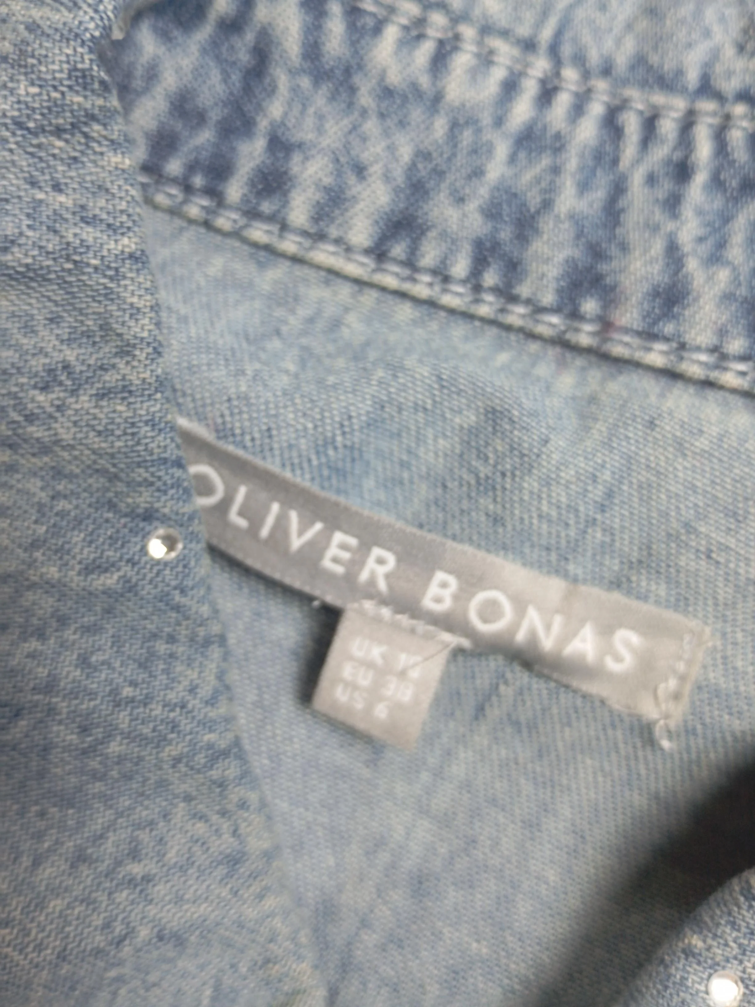 Oliver Bonas Women's Shirt UK 10 Blue 100% Cotton Long Sleeve Collared Basic - Image 5