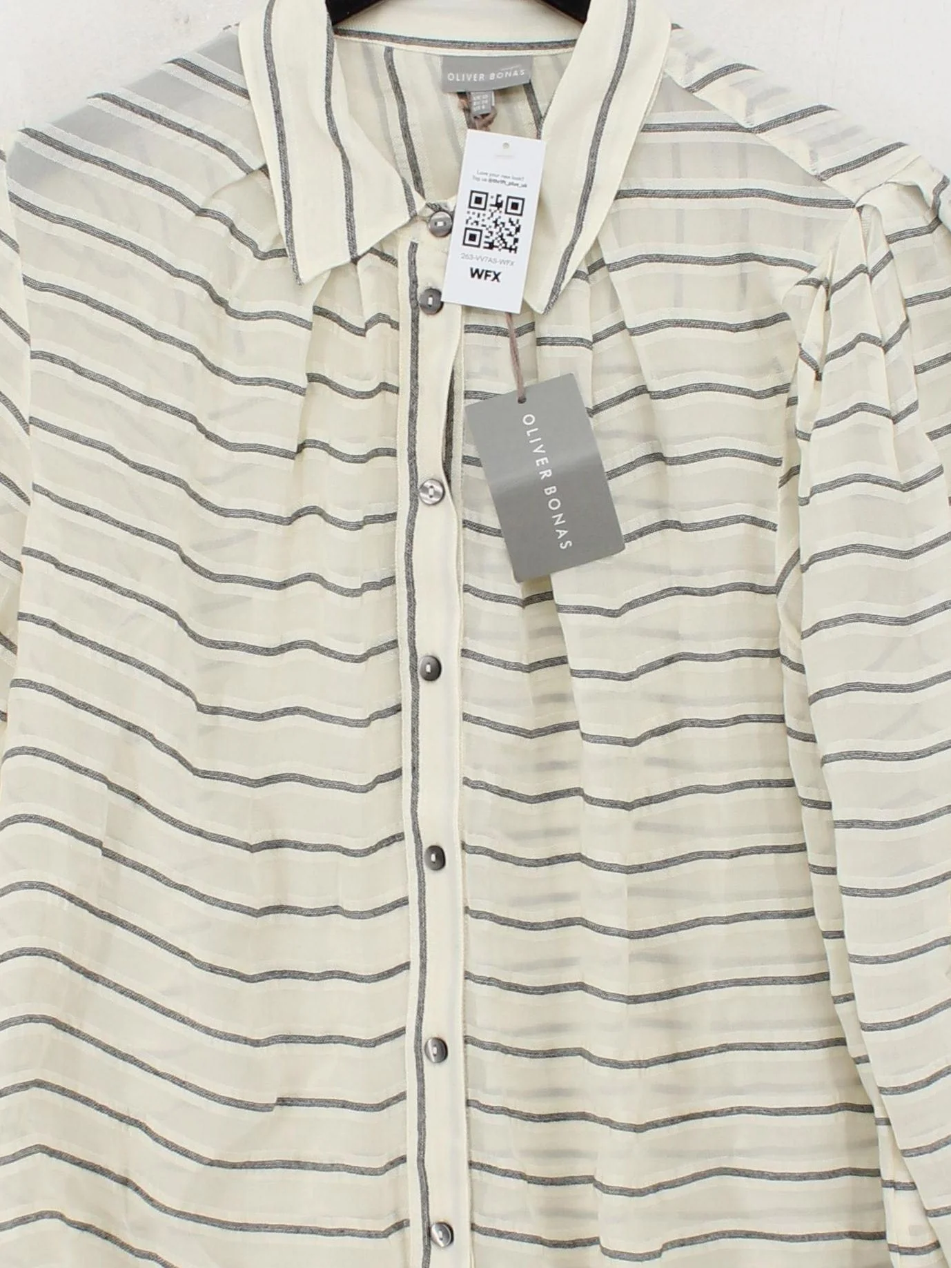 Oliver Bonas Women's Shirt UK 10 Cream Viscose New with tags - Image 3