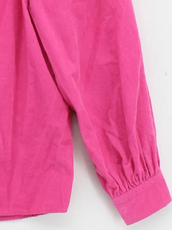 Oliver Bonas Women's Shirt UK 10 Pink 100% Cotton Long Sleeve Collared Basic - Image 4