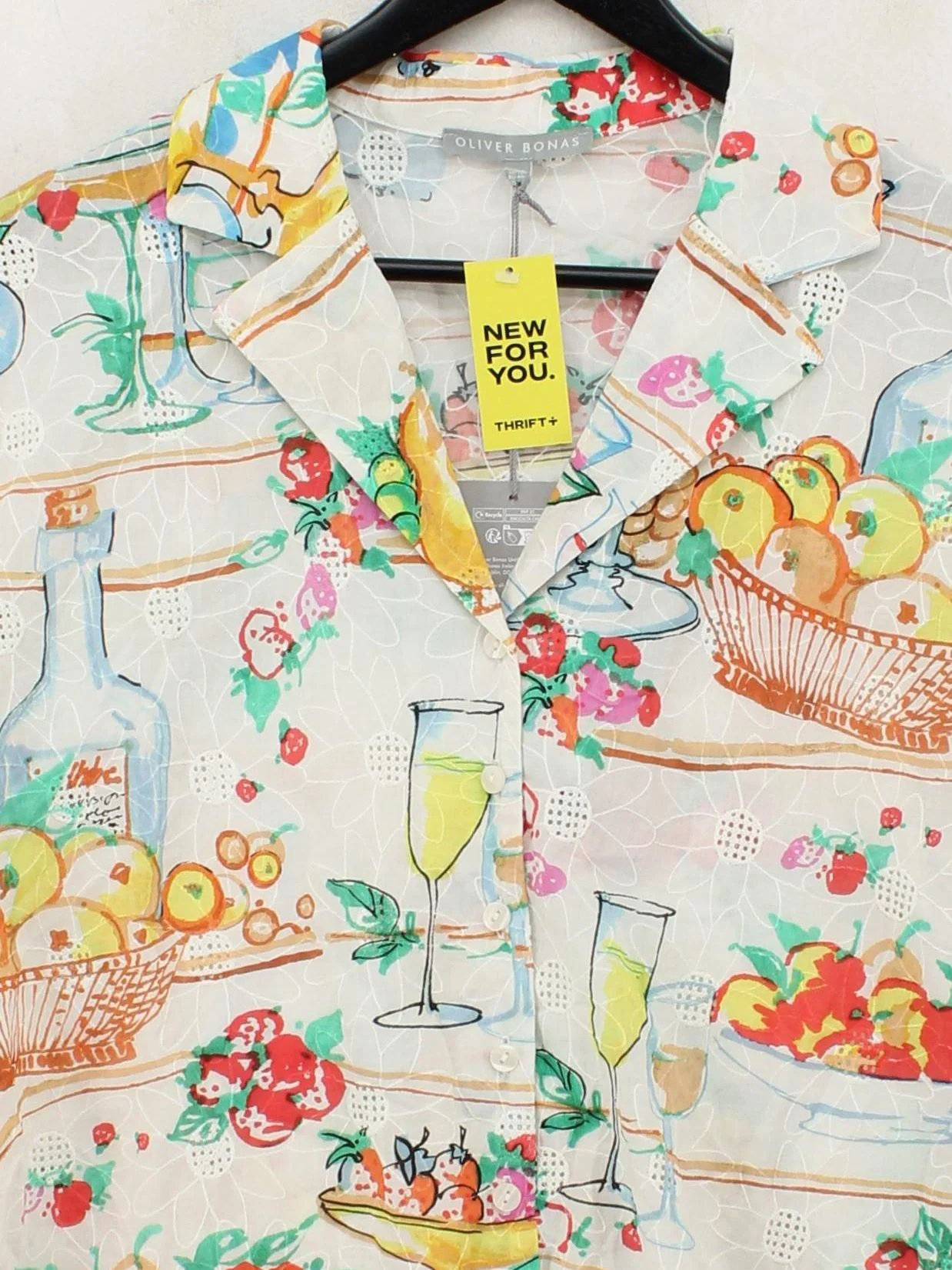 Oliver Bonas Women's Shirt UK 12 Multi 100% Cotton Basic New with tags - Image 3