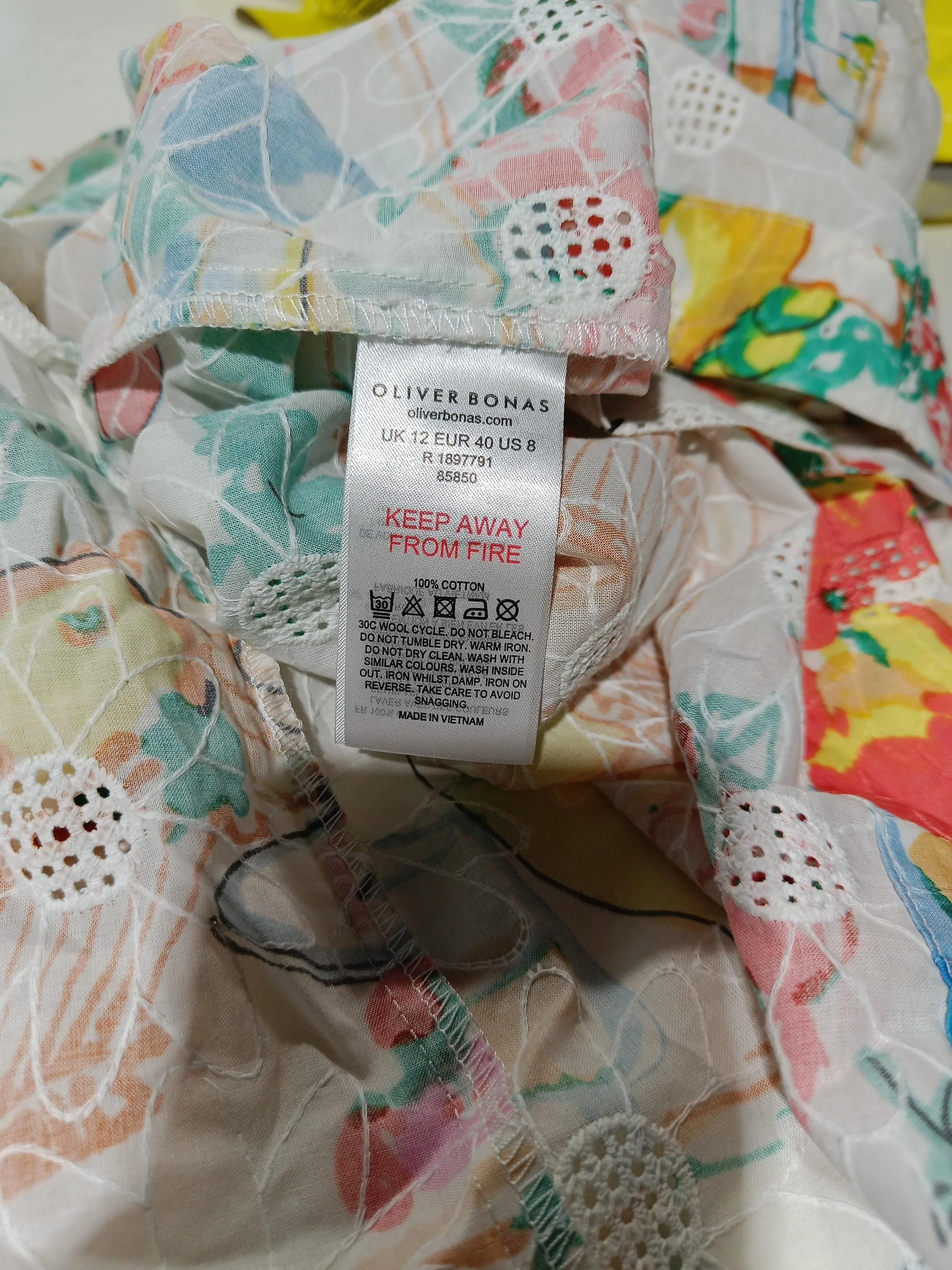 Oliver Bonas Women's Shirt UK 12 Multi 100% Cotton Basic New with tags - Image 6