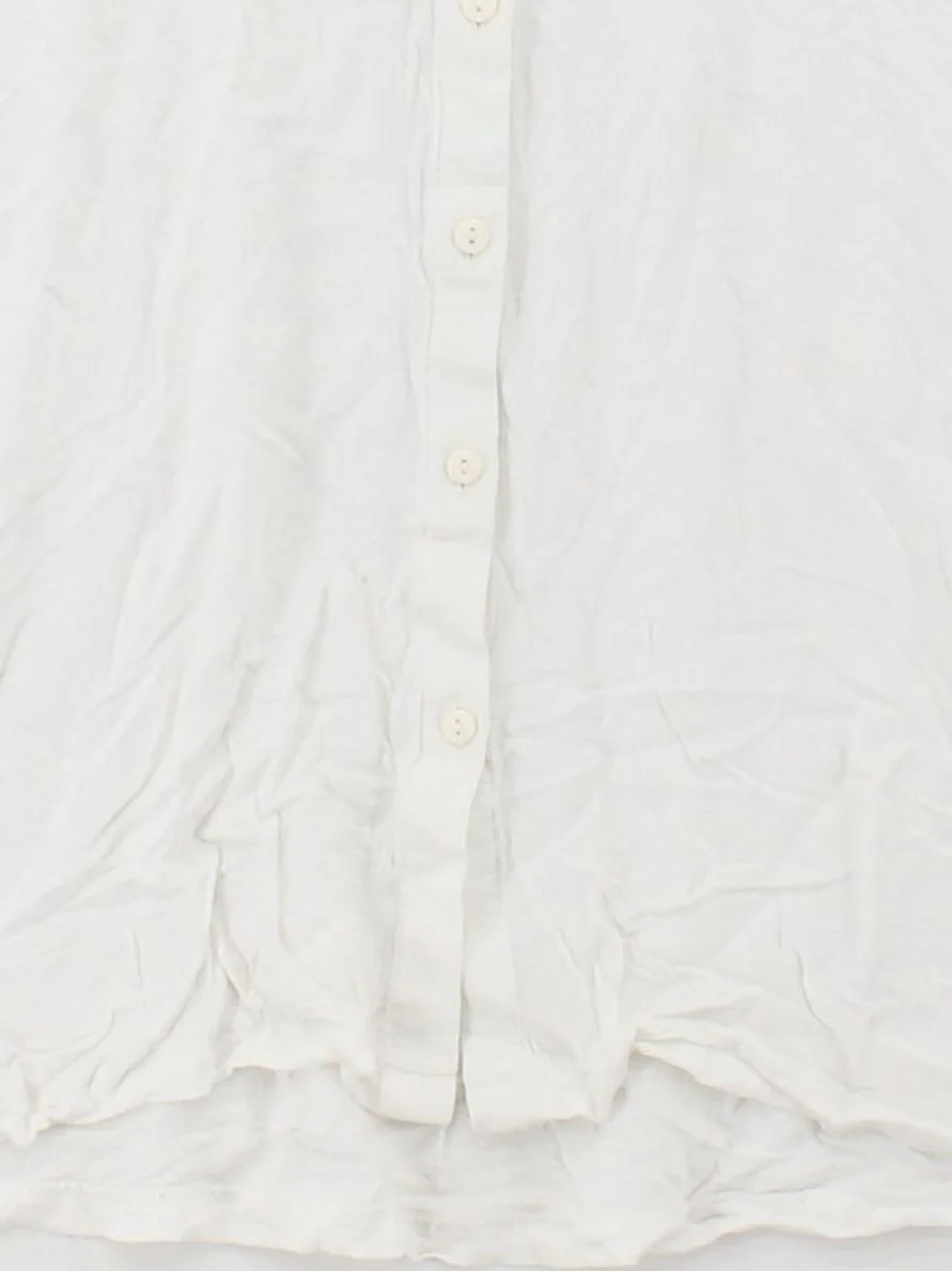 Oliver Bonas Women's Shirt UK 12 White 100% Viscose 3/4 Sleeve Collared Basic - Image 4