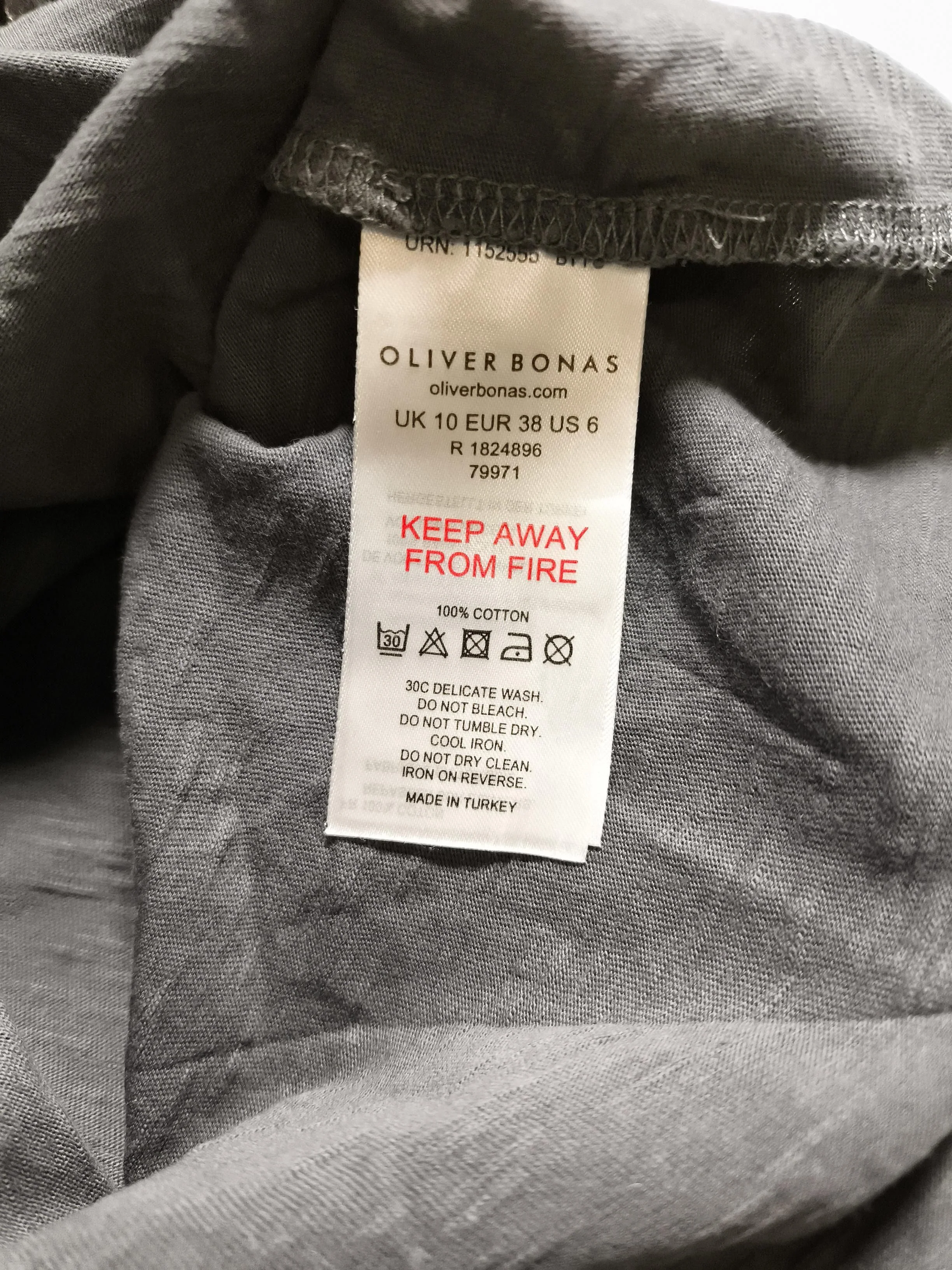 Oliver Bonas Women's T-Shirt UK 10 Grey 100% Cotton Basic - Image 6