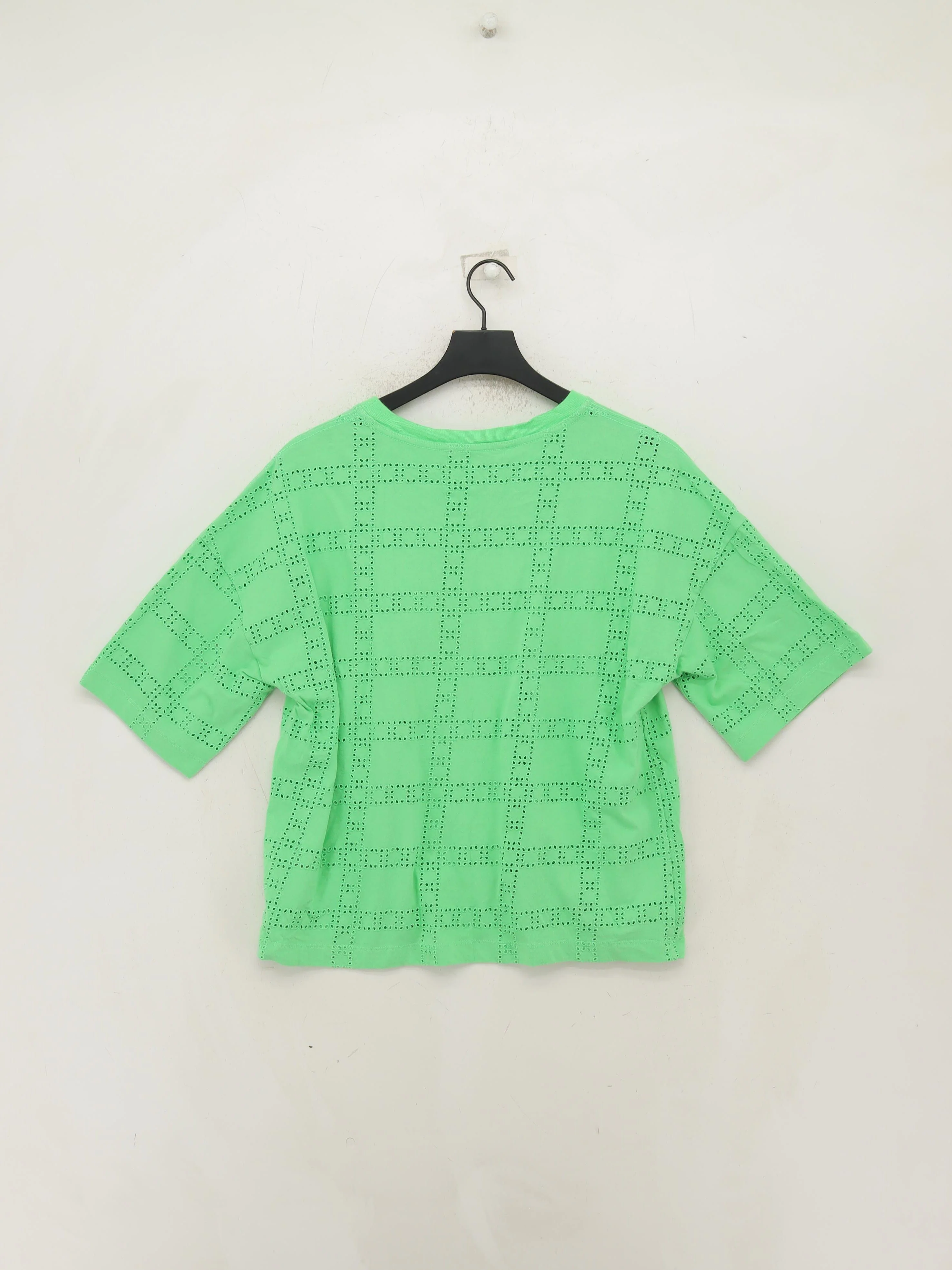Oliver Bonas Women's T-Shirt UK 14 Green Cotton with Elastane Basic - Image 2