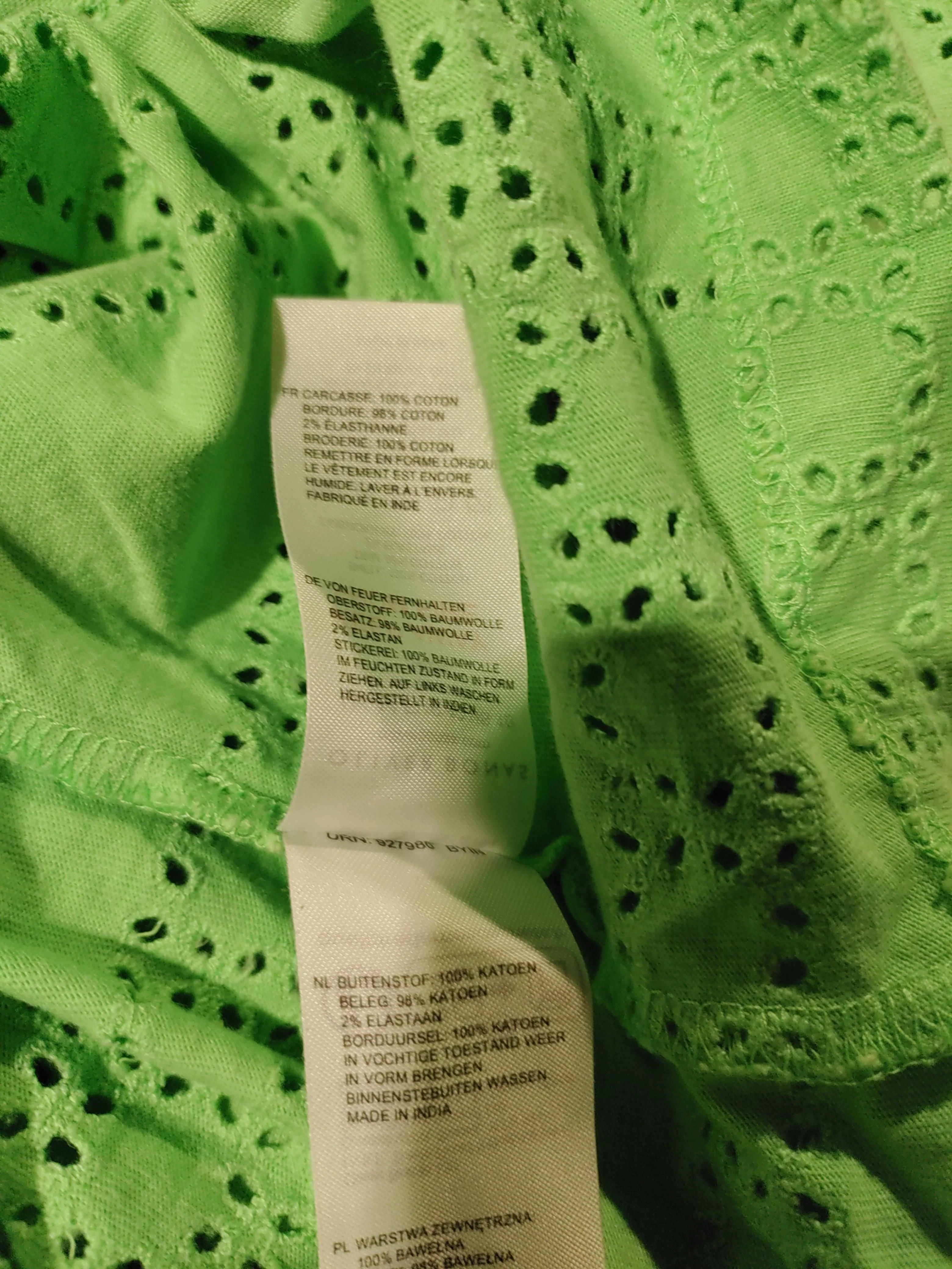 Oliver Bonas Women's T-Shirt UK 14 Green Cotton with Elastane Basic - Image 6