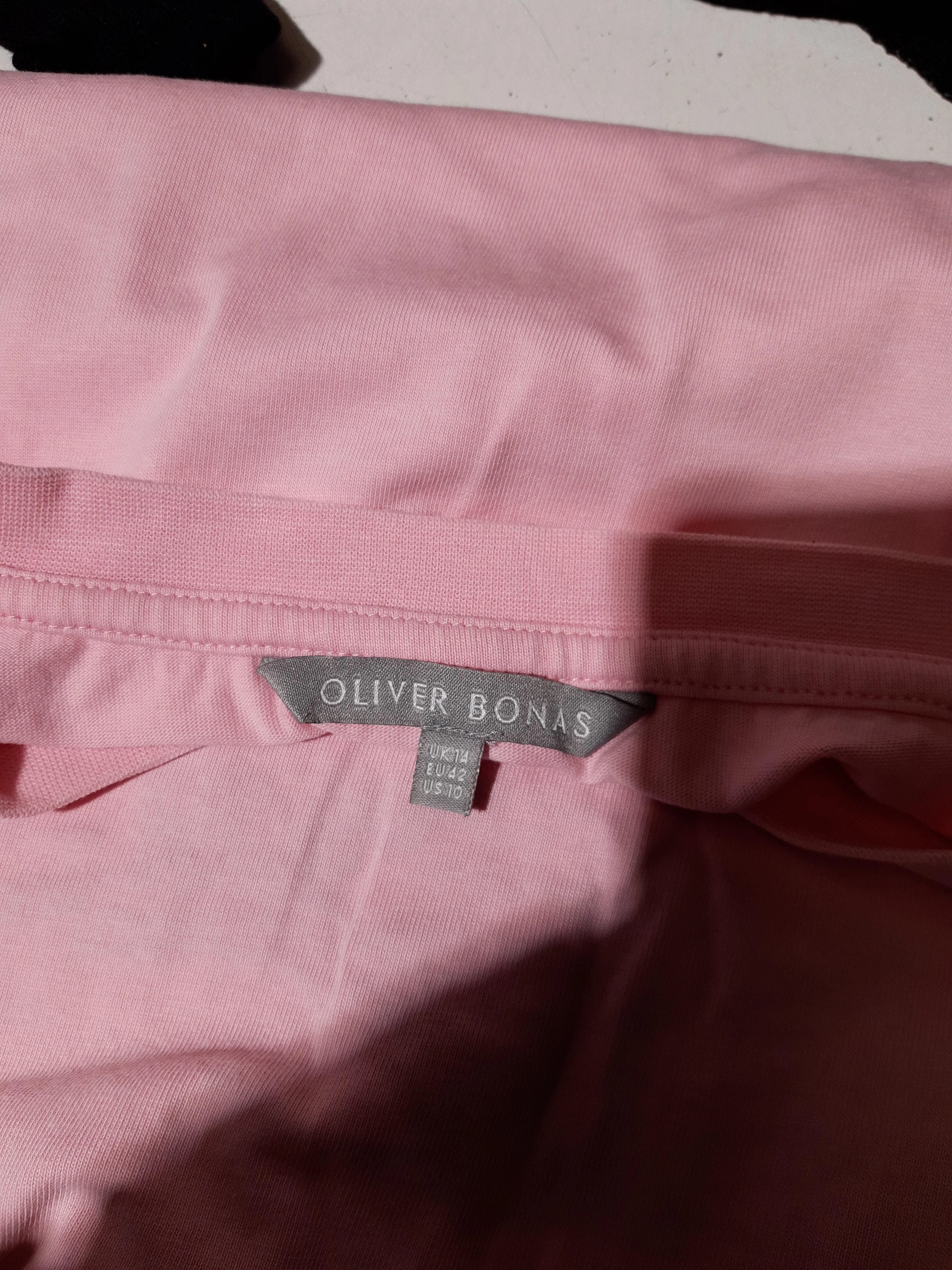 Oliver Bonas Women's T-Shirt UK 14 Pink Cotton with Elastane Basic - Image 5