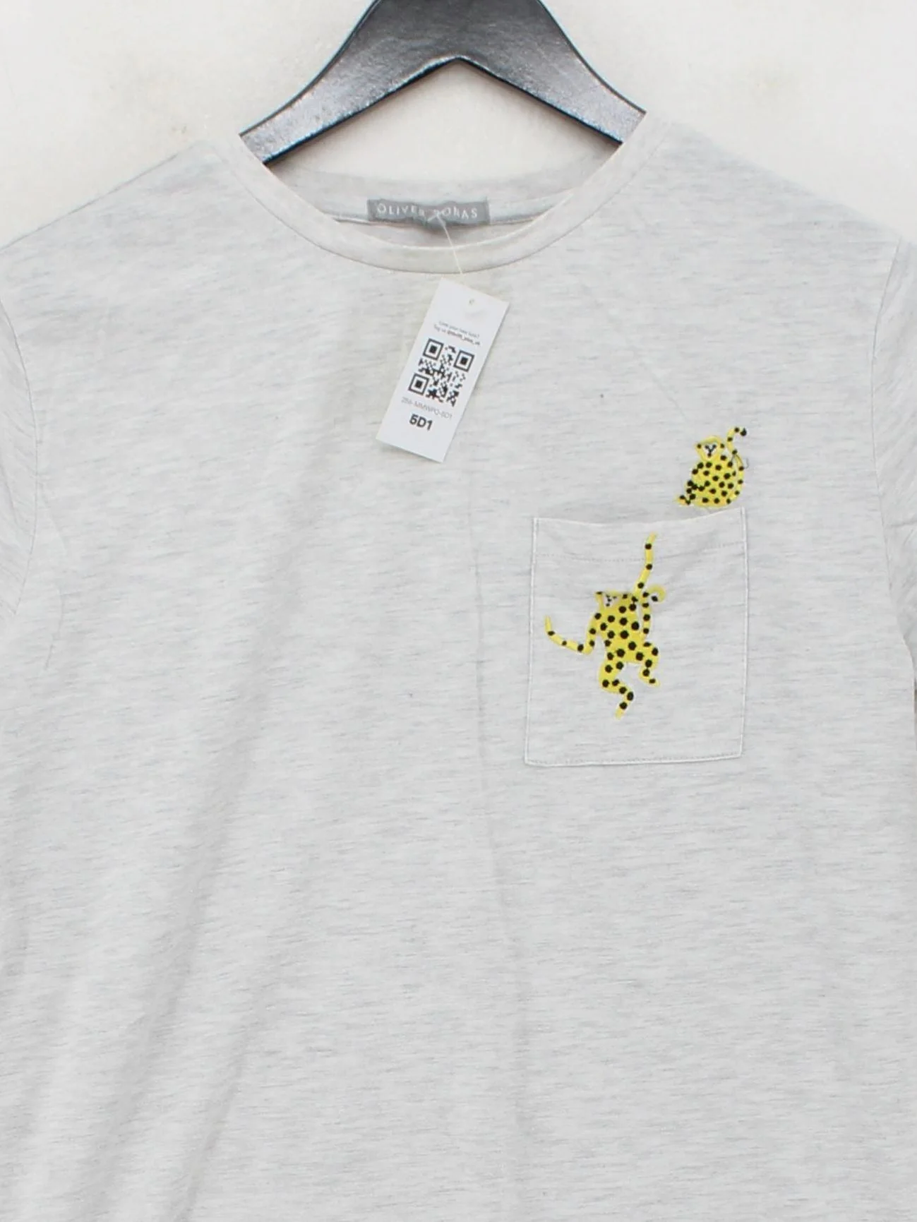 Oliver Bonas Women's T-Shirt UK 18 Grey Cotton with Polyester Basic - Image 3