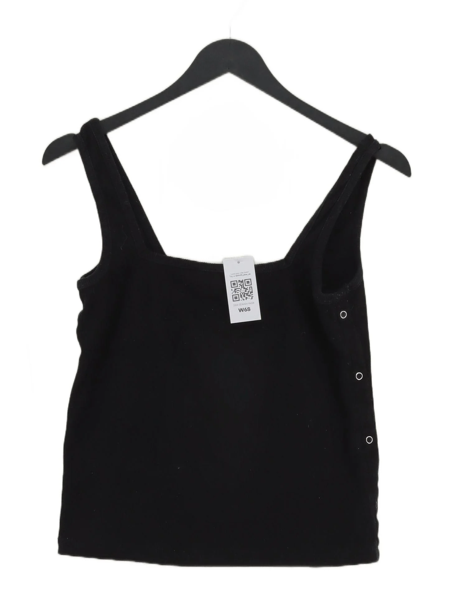 Oliver Bonas Women's T-Shirt UK 8 Black Polyester with Cotton, Elastane Basic