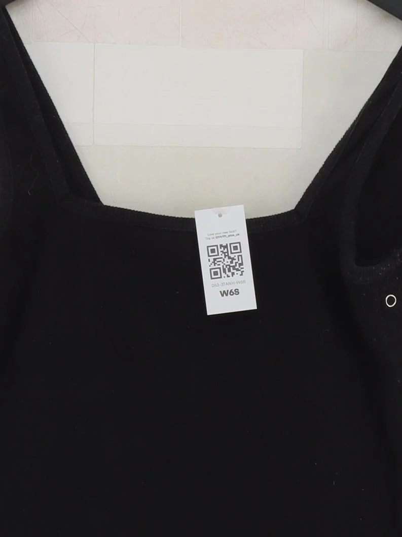 Oliver Bonas Women's T-Shirt UK 8 Black Polyester with Cotton, Elastane Basic - Image 3
