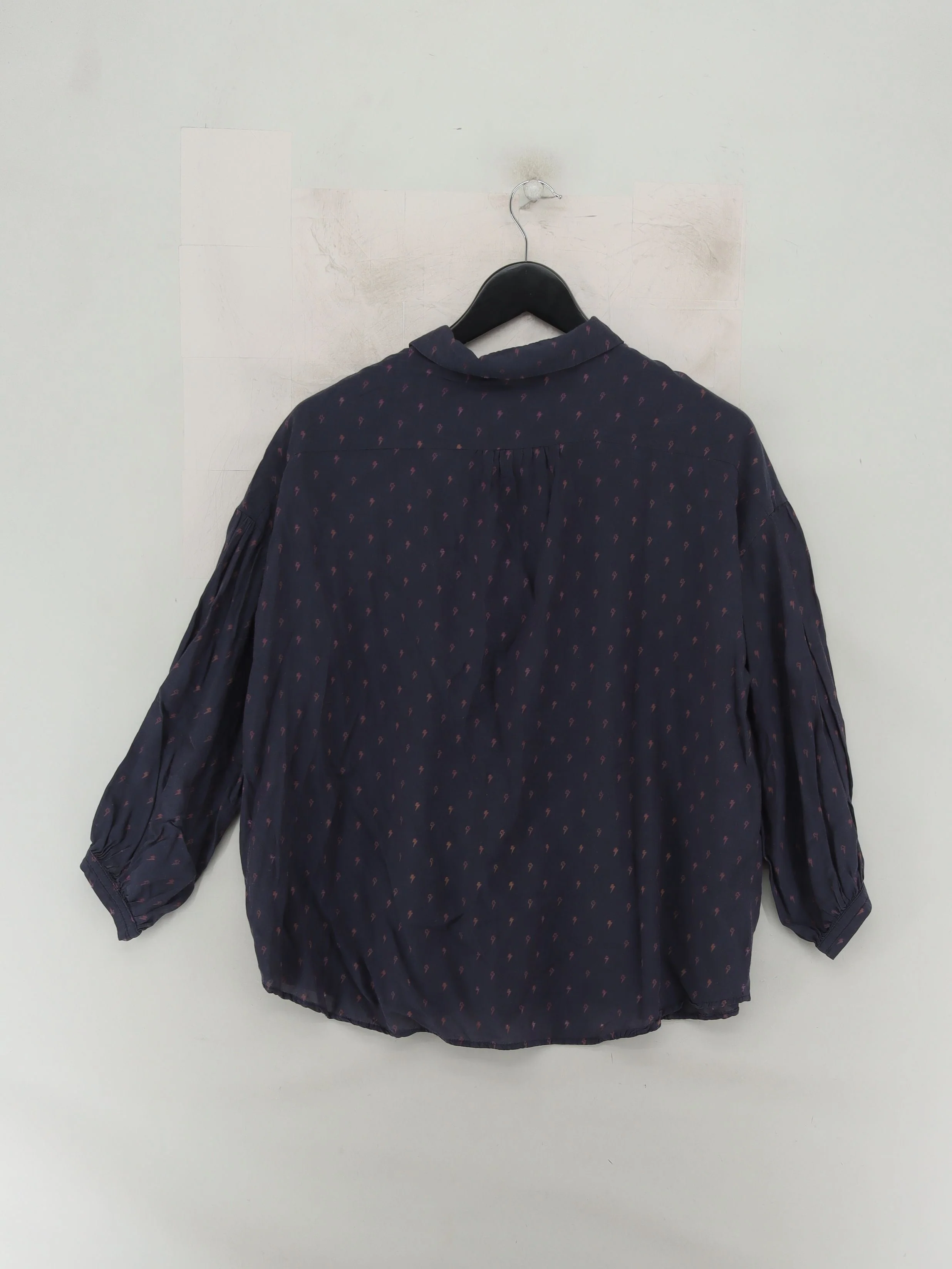Oliver Bonas Women's Top L Blue 100% Other Long Sleeve Collared Basic - Image 2