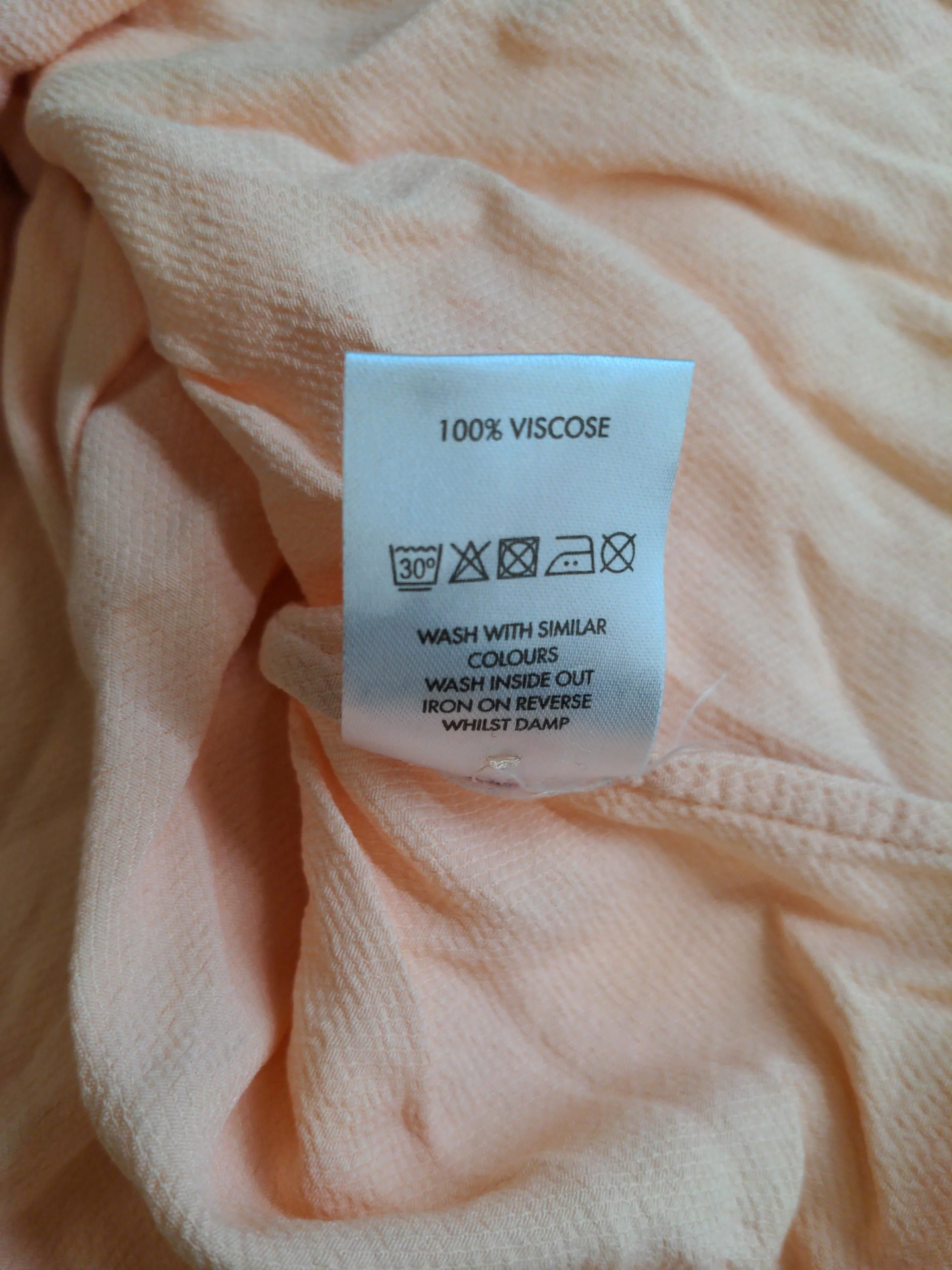 Oliver Bonas Women's Top L Orange 100% Viscose Short Sleeve Round Neck Basic - Image 6