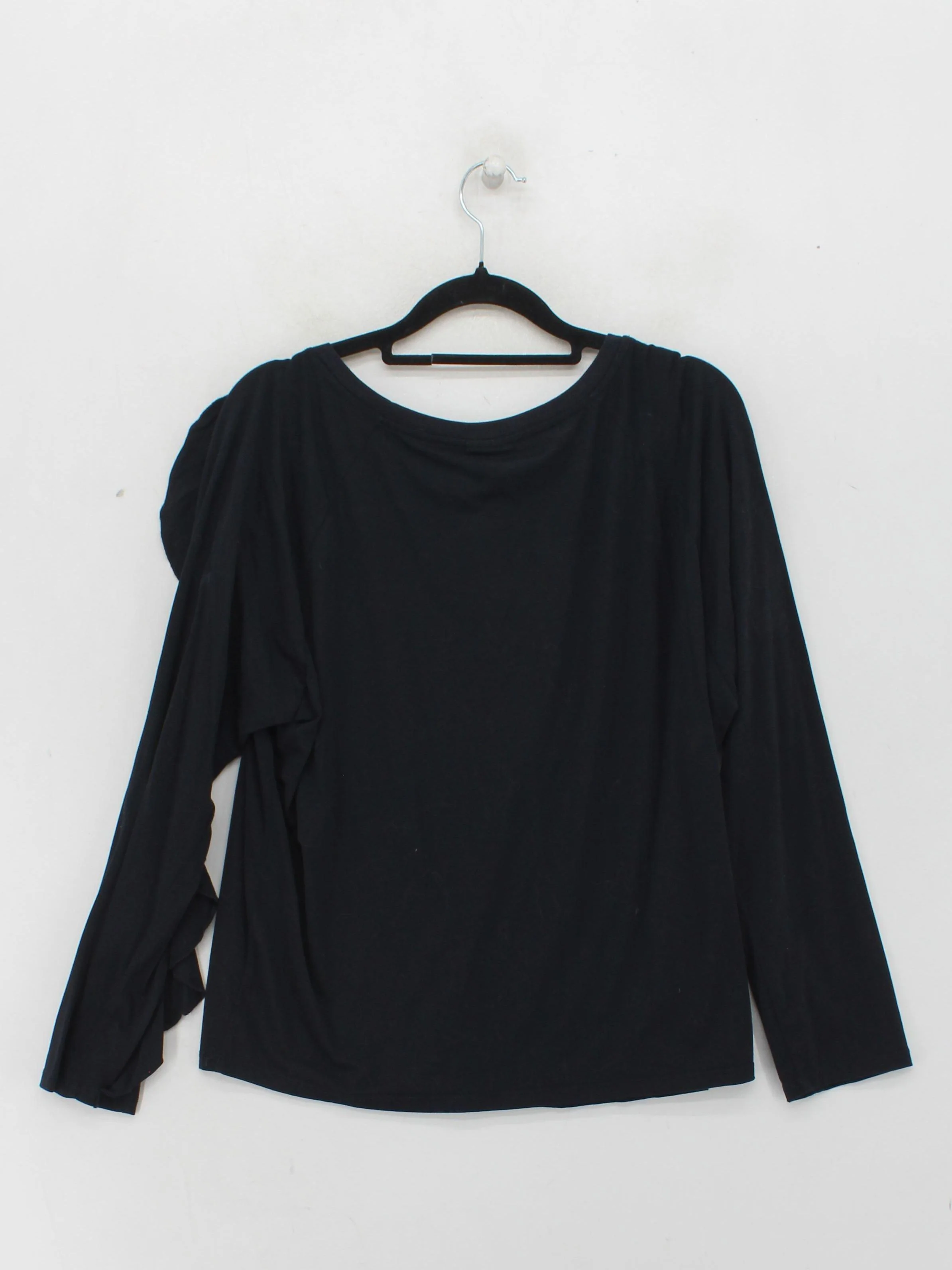 Oliver Bonas Women's Top UK 12 Black Cotton with Lyocell Modal, Elastane Basic - Image 2