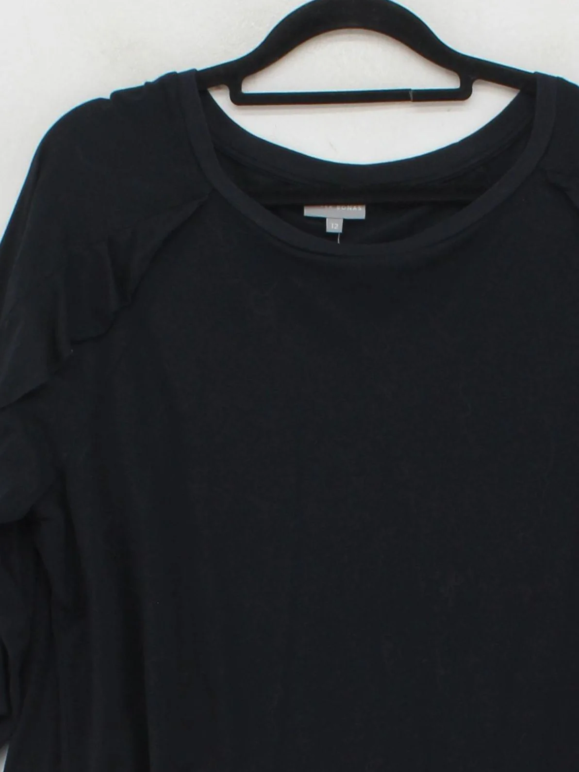 Oliver Bonas Women's Top UK 12 Black Cotton with Lyocell Modal, Elastane Basic - Image 3