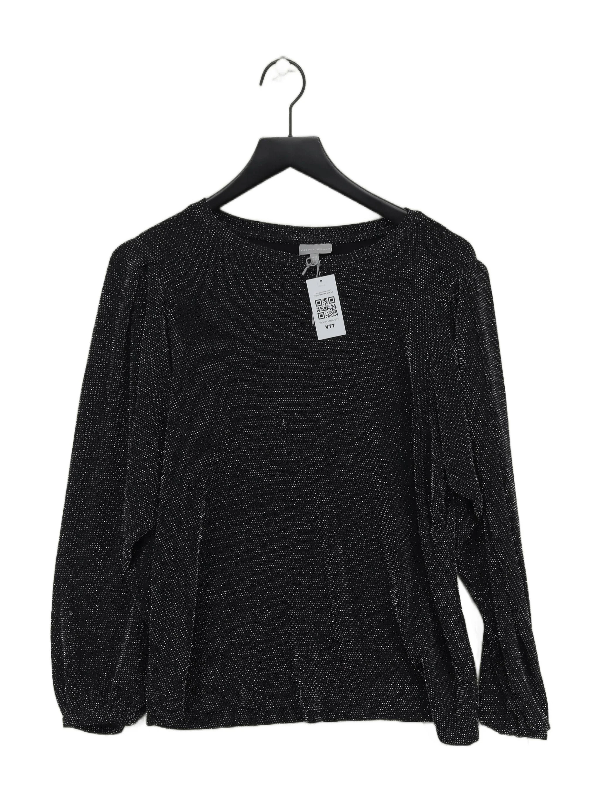 Oliver Bonas Women's Top UK 12 Black Polyamide with Elastane, Other Basic