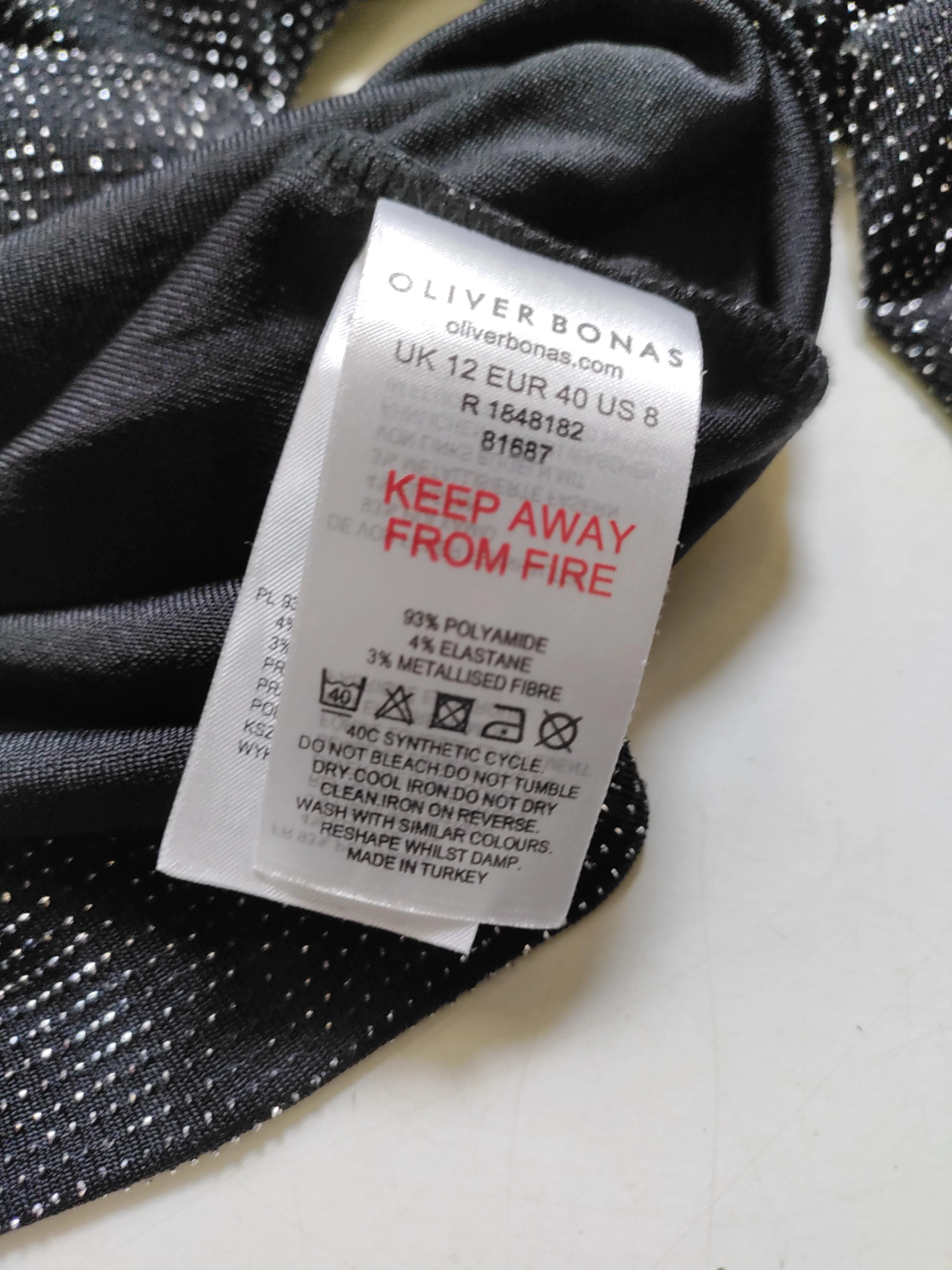 Oliver Bonas Women's Top UK 12 Black Polyamide with Elastane, Other Basic - Image 6