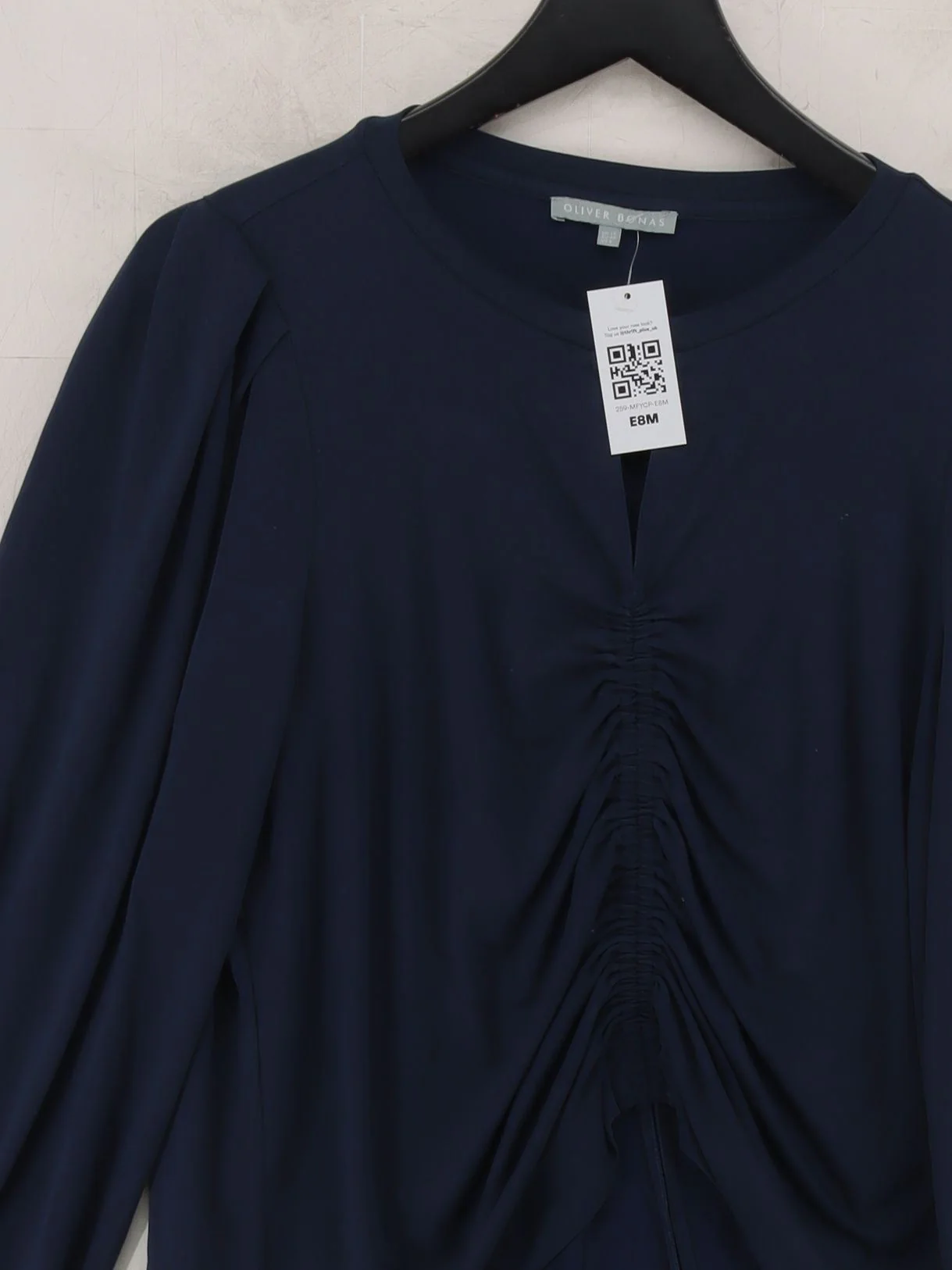Oliver Bonas Women's Top UK 12 Blue Viscose with Polyester Basic - Image 3