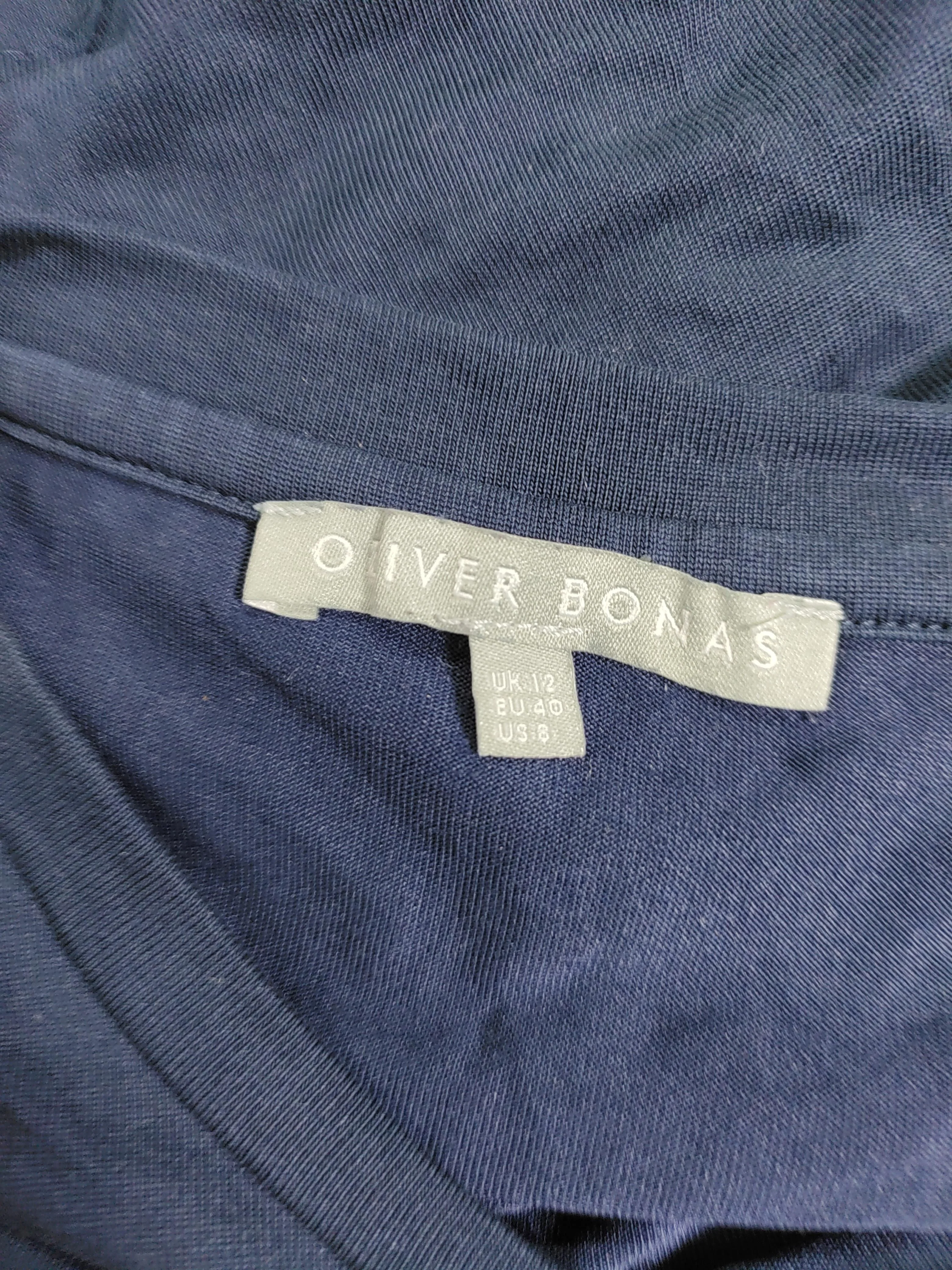 Oliver Bonas Women's Top UK 12 Blue Viscose with Polyester Basic - Image 5