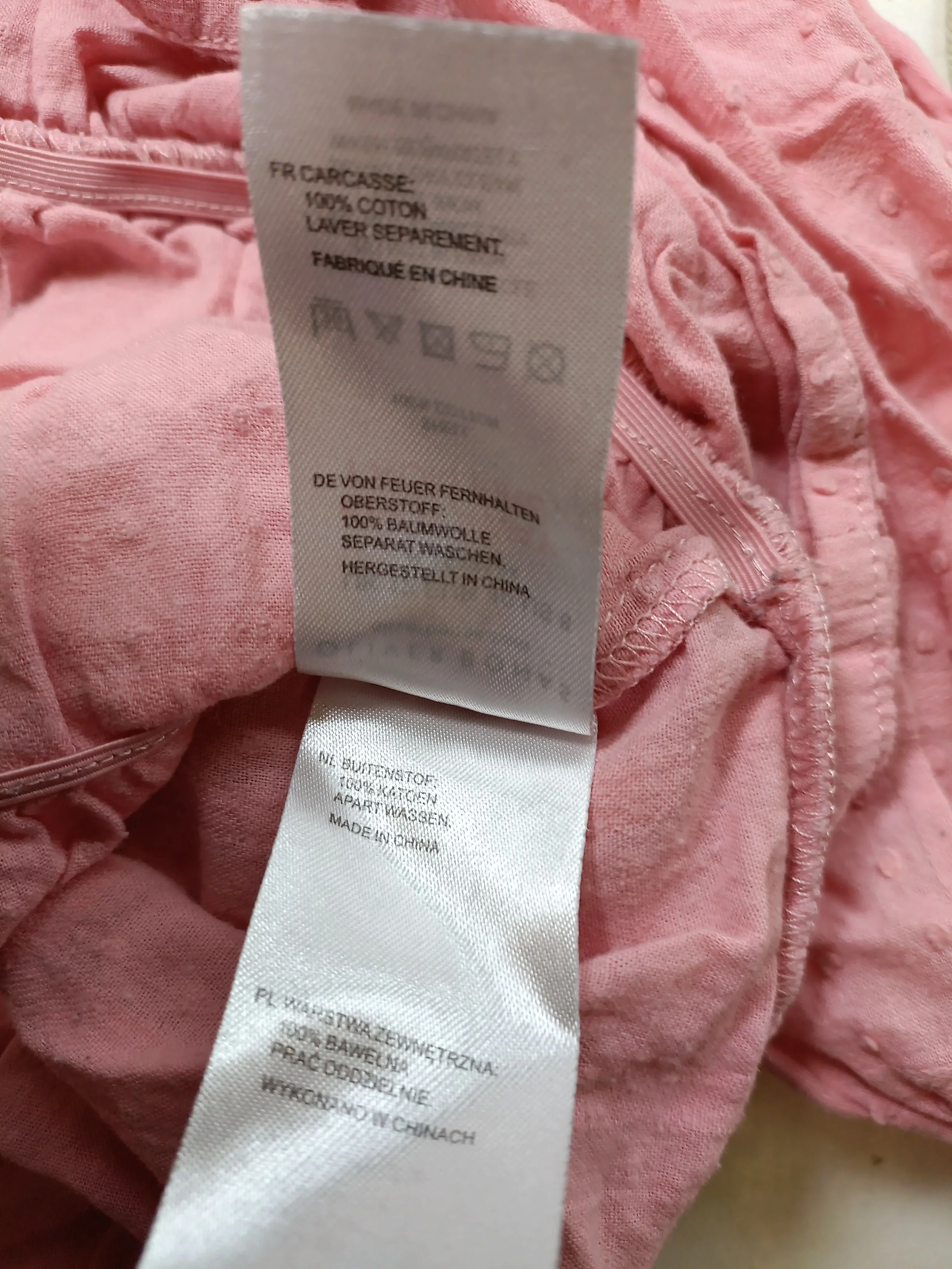 Oliver Bonas Women's Top UK 12 Pink 100% Cotton Short Sleeve V-Neck Basic - Image 6