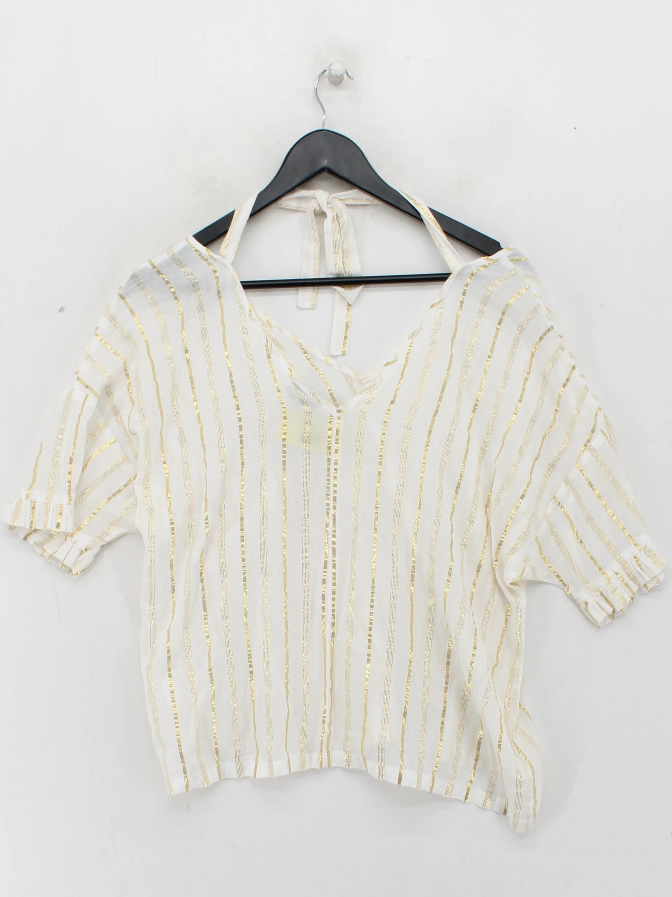Oliver Bonas Women's Top UK 12 White Cotton with Other Basic - Image 2
