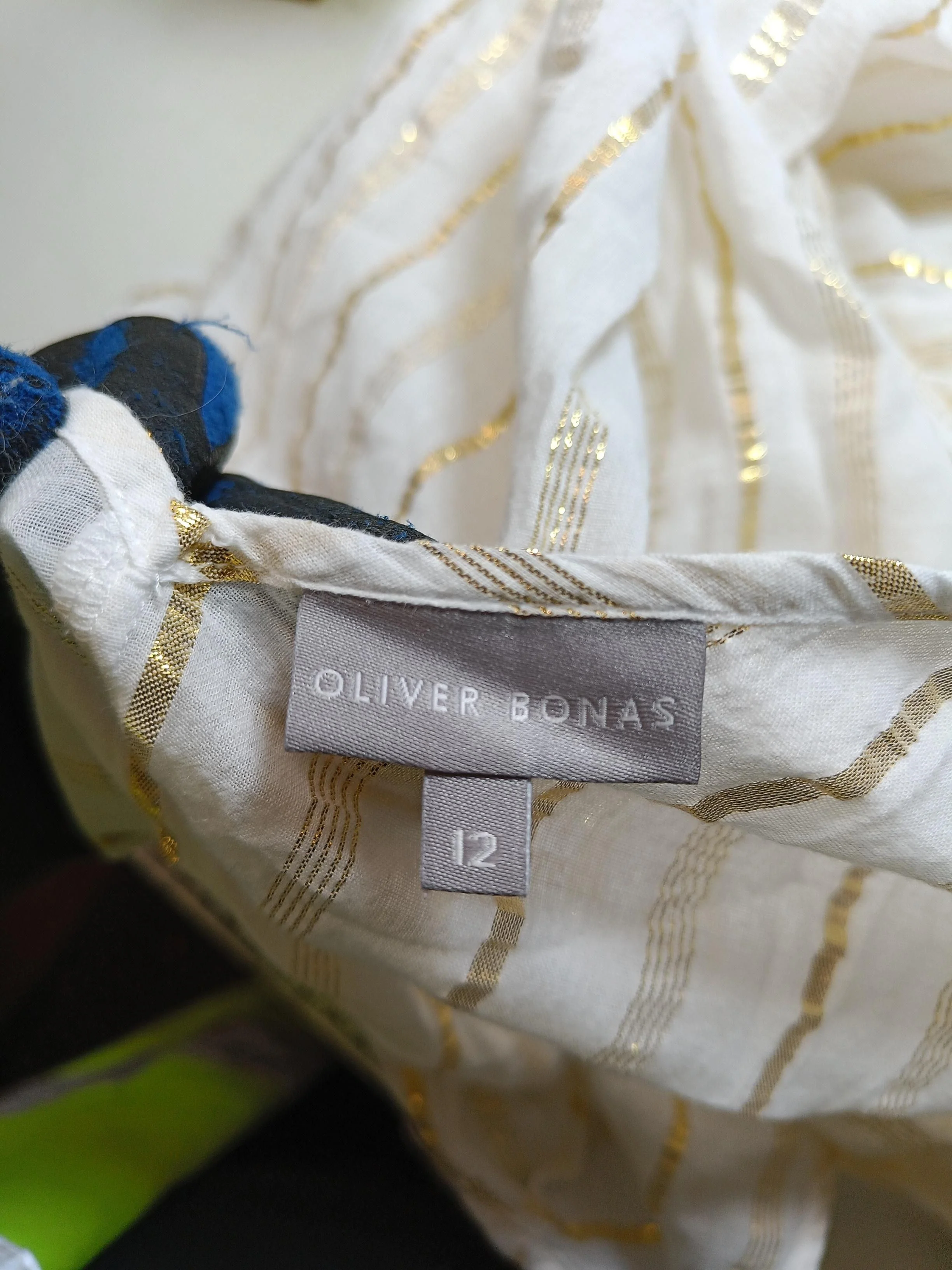 Oliver Bonas Women's Top UK 12 White Cotton with Other Basic - Image 5