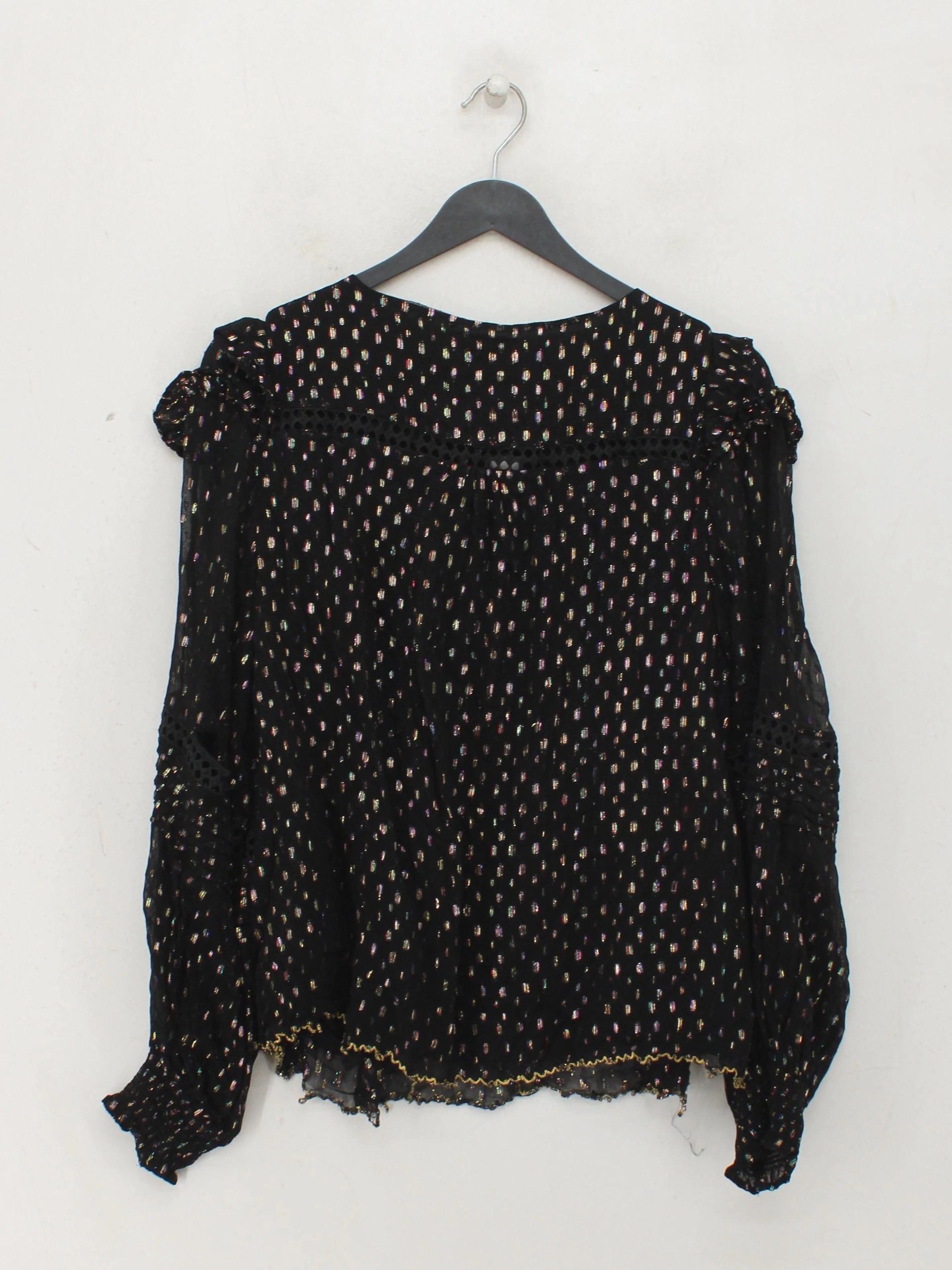 Oliver Bonas Women's Top UK 14 Black Viscose with Other, Lyocell Modal Basic - Image 2