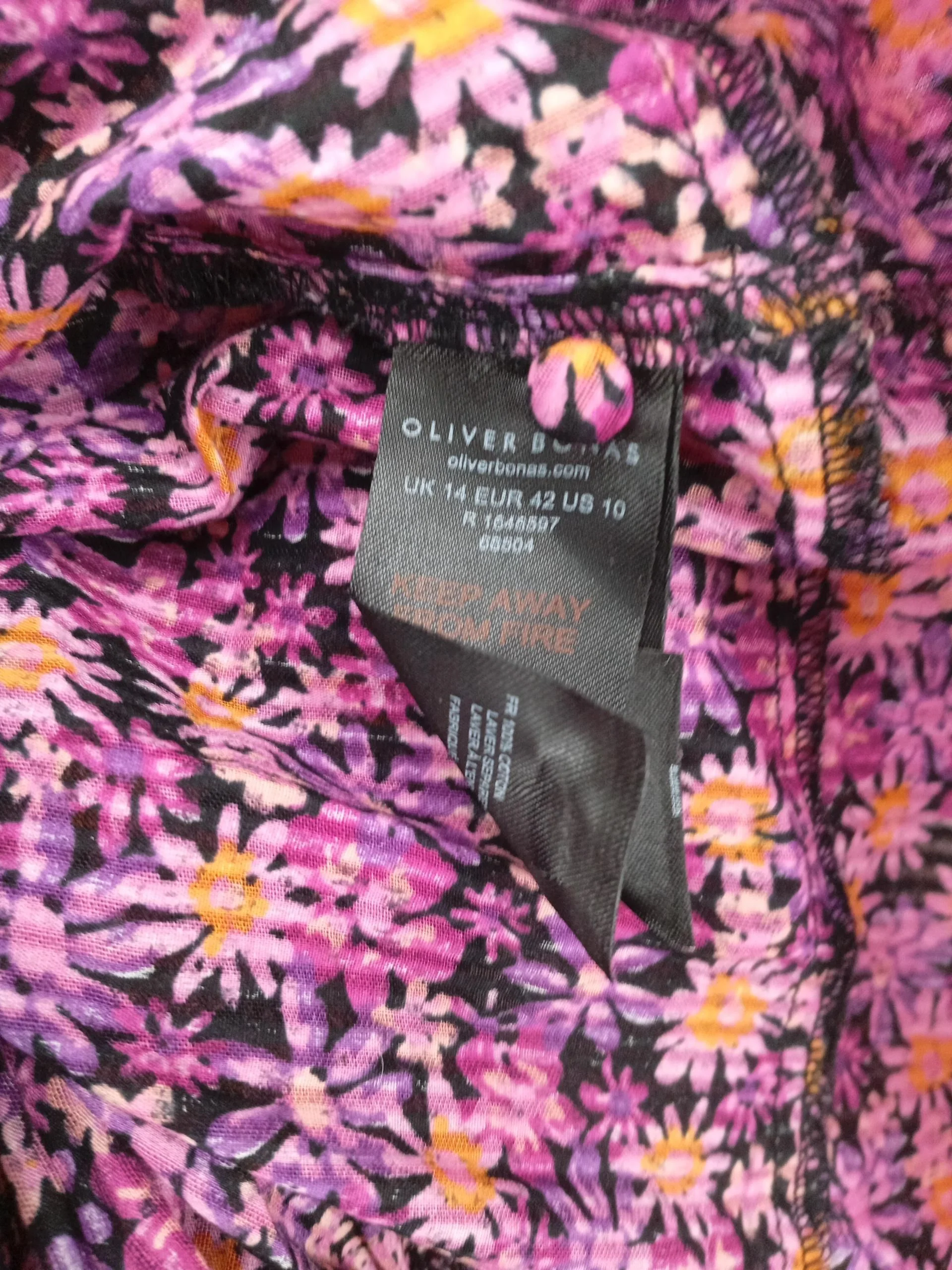 Oliver Bonas Women's Top UK 14 Multi 100% Cotton Basic - Image 7