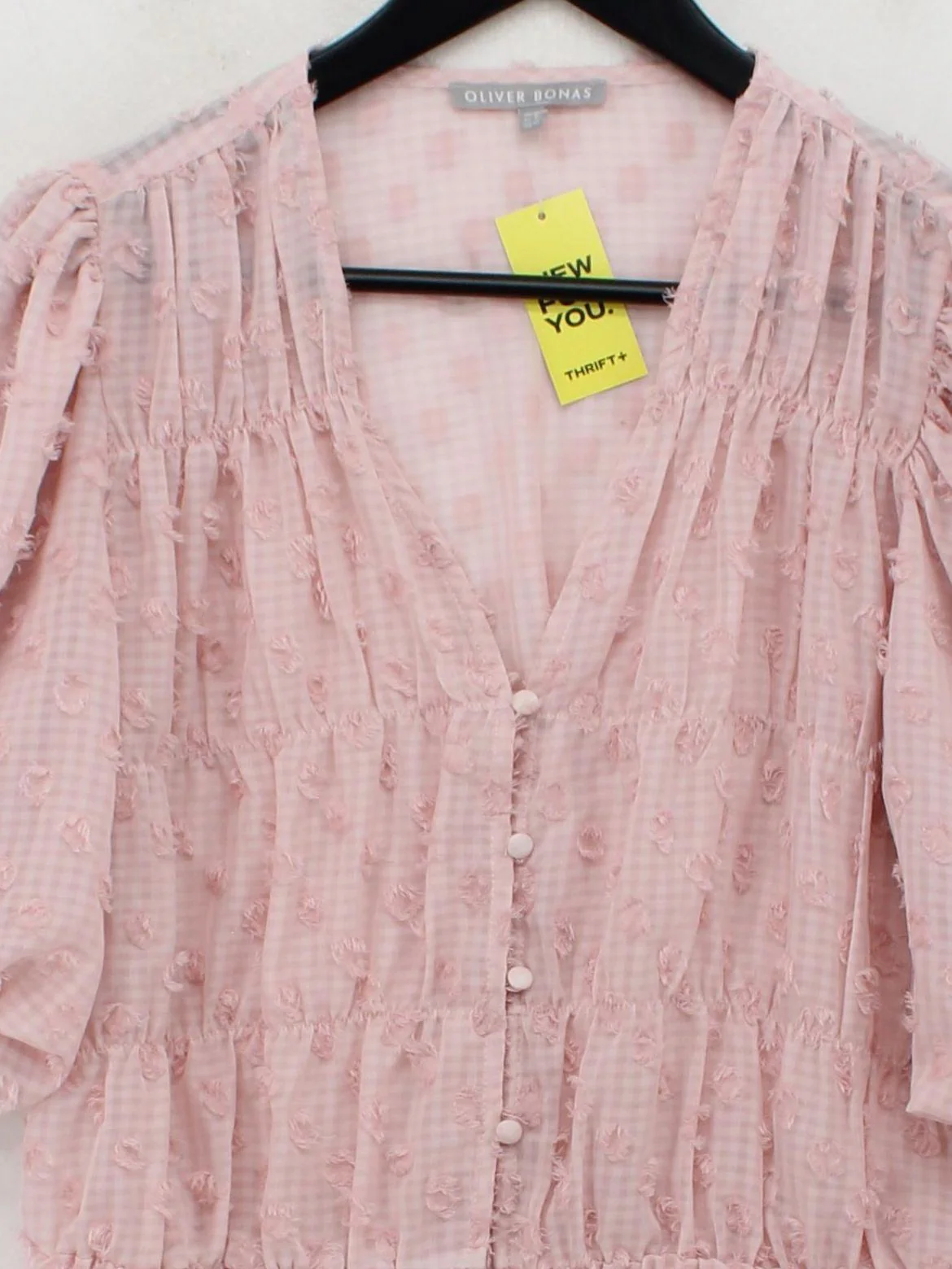 Oliver Bonas Women's Top UK 14 Pink 100% Polyester Basic - Image 3