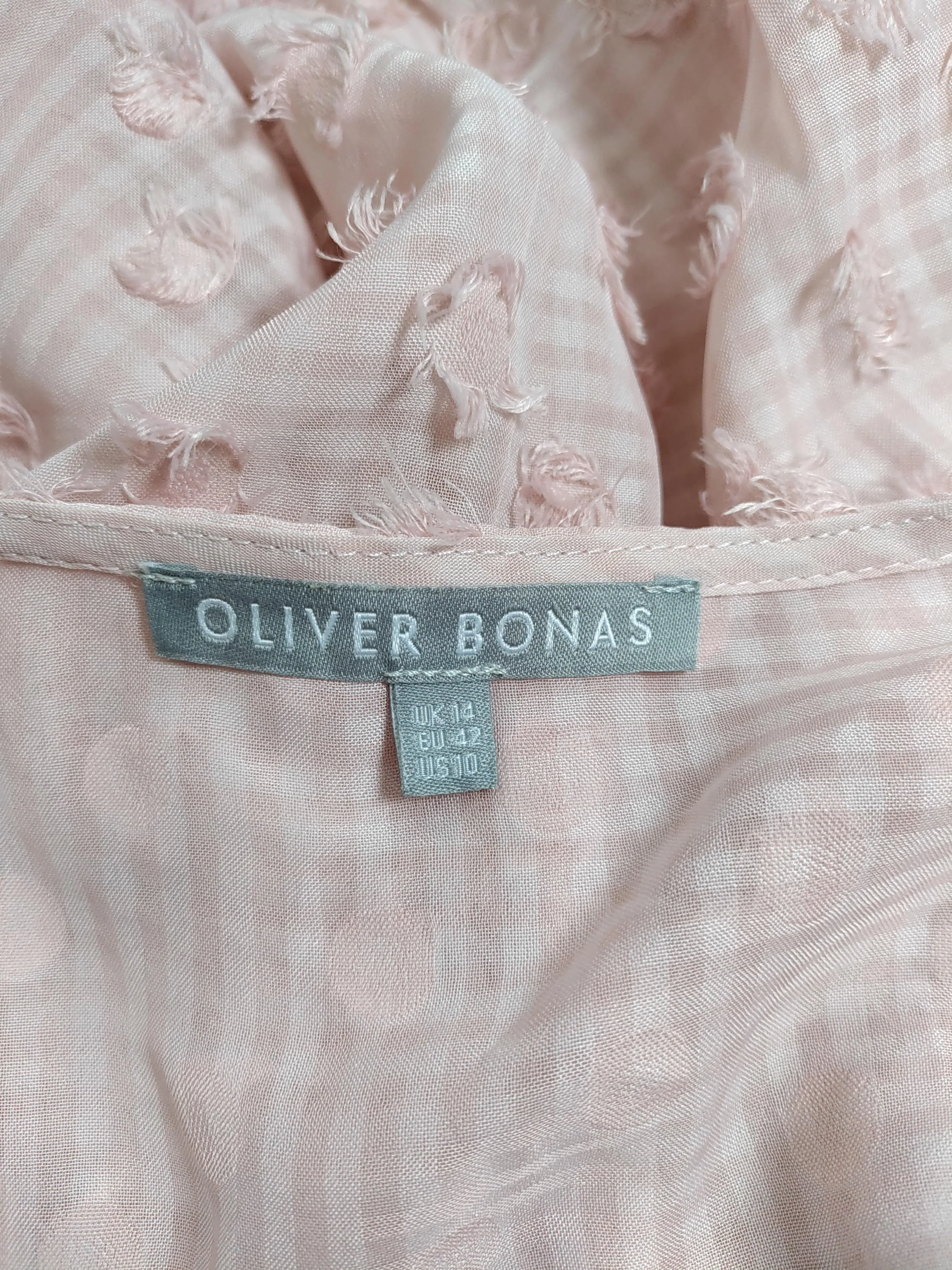 Oliver Bonas Women's Top UK 14 Pink 100% Polyester Basic - Image 5