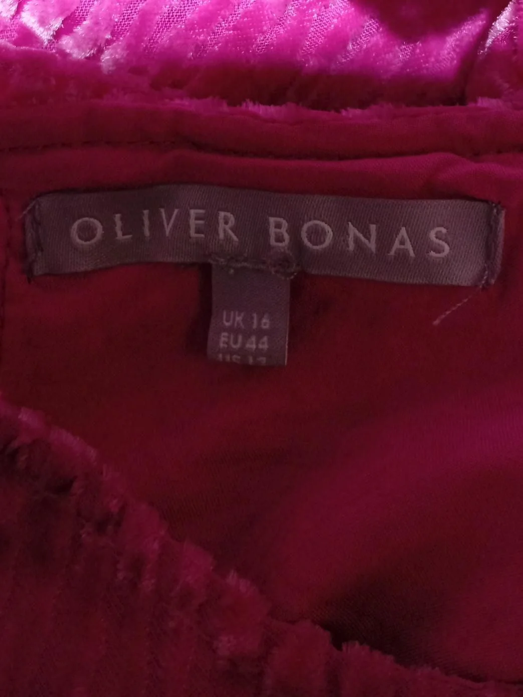 Oliver Bonas Women's Top UK 16 Pink Viscose with Polyamide Basic - Image 5
