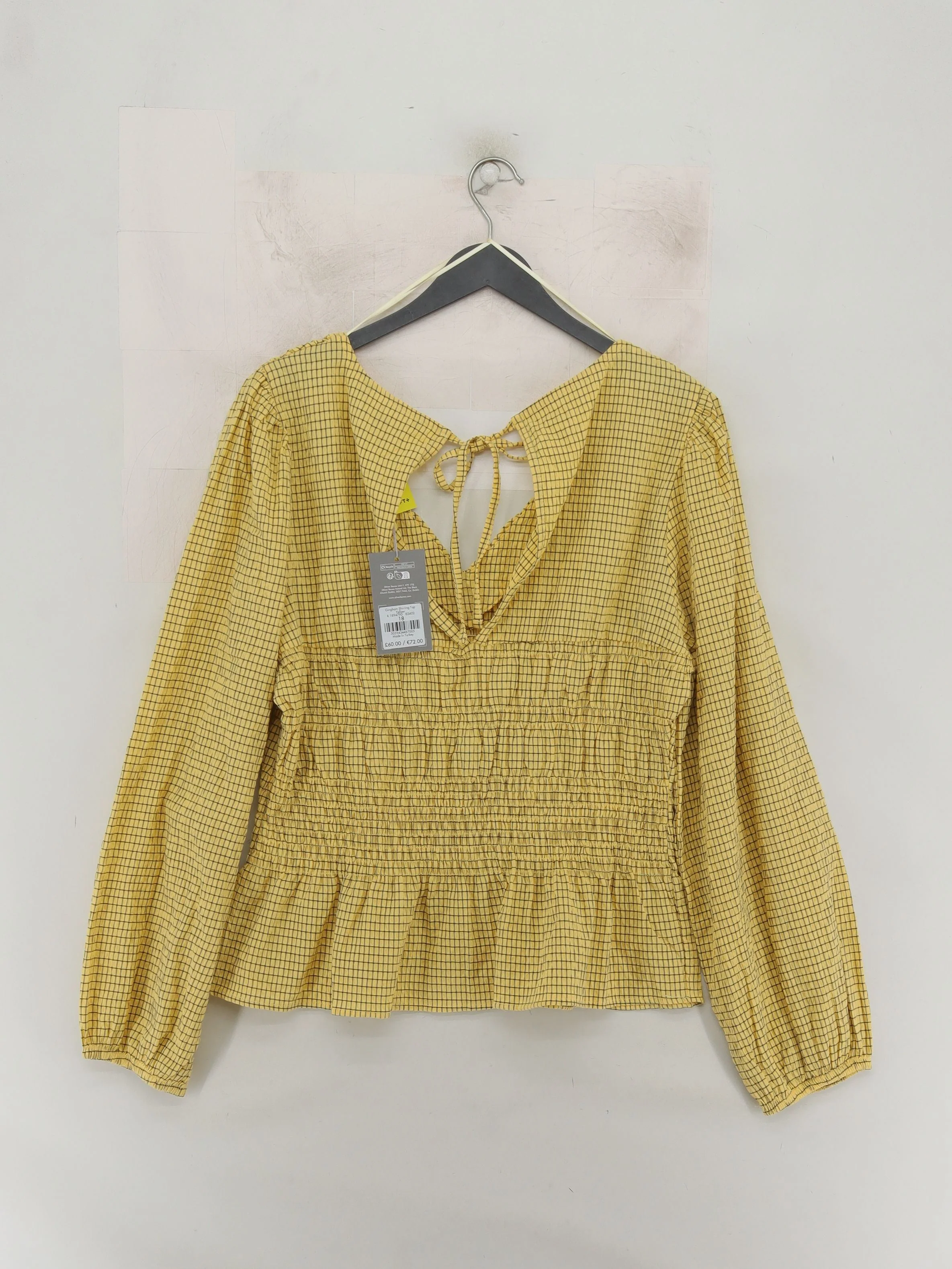 Oliver Bonas Women's Top UK 18 Yellow Cotton New with tags - Image 2
