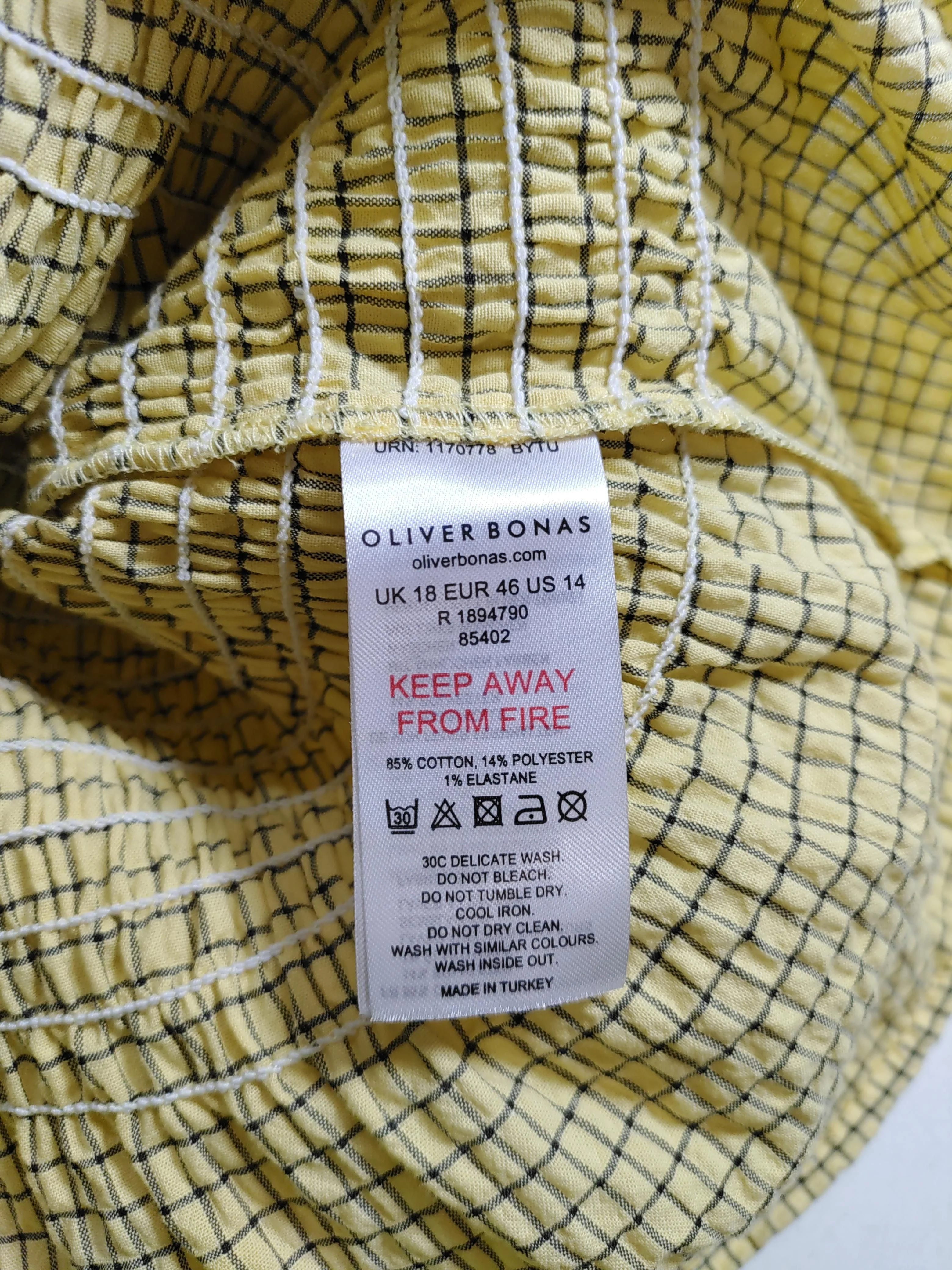 Oliver Bonas Women's Top UK 18 Yellow Cotton New with tags - Image 6