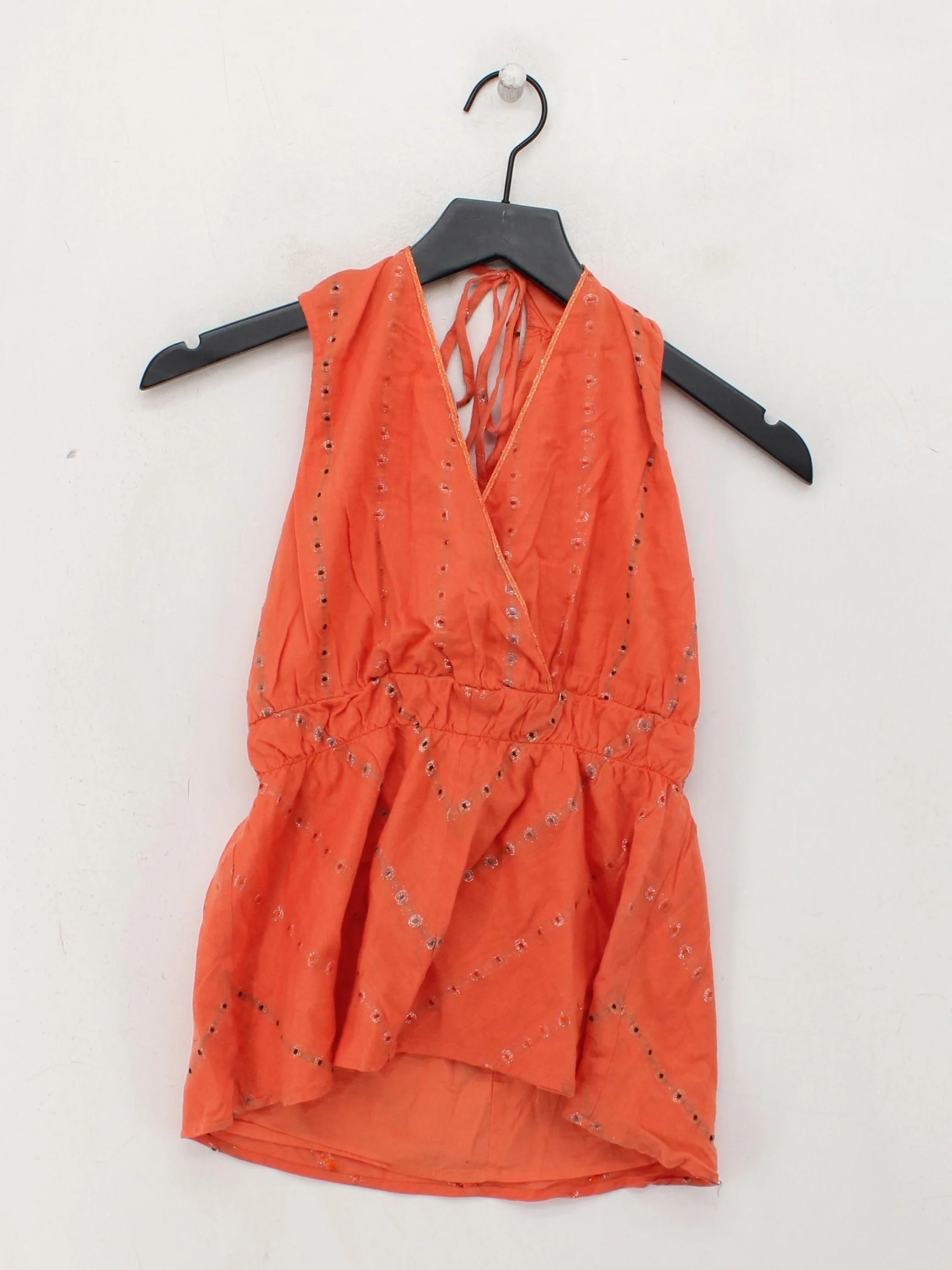 Oliver Bonas Women's Top UK 8 Orange Cotton with Polyester Basic - Image 2