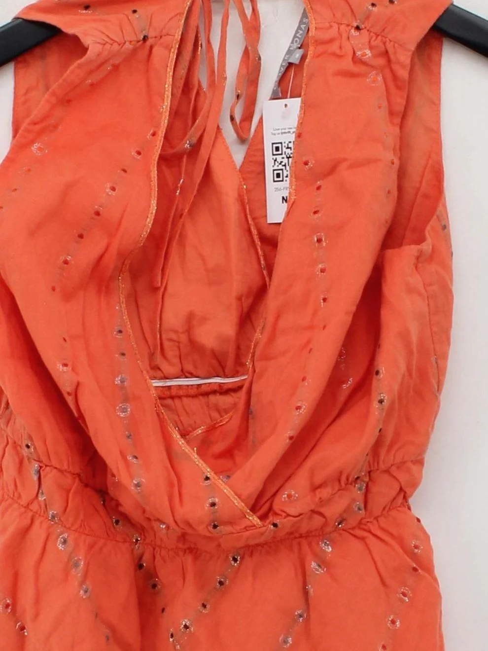 Oliver Bonas Women's Top UK 8 Orange Cotton with Polyester Basic - Image 3
