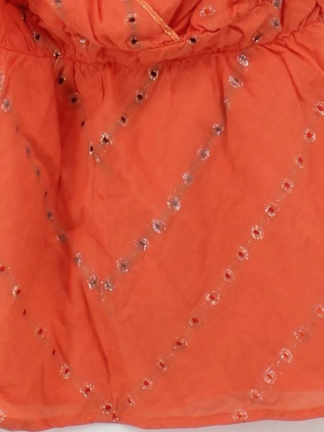 Oliver Bonas Women's Top UK 8 Orange Cotton with Polyester Basic - Image 4