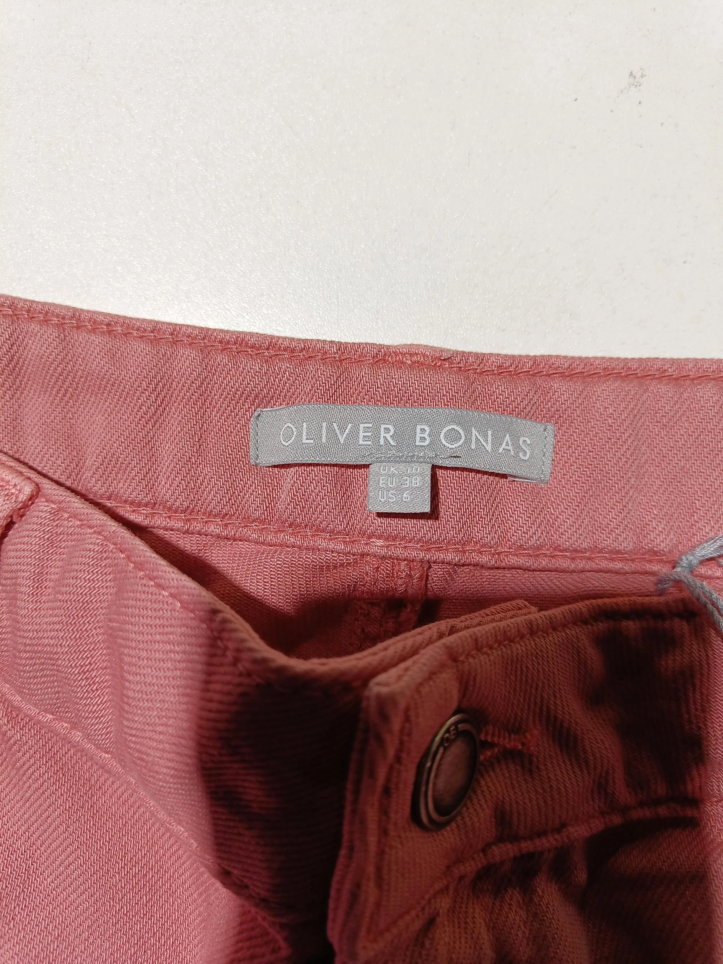 Oliver Bonas Women's Trousers UK 10 Pink 100% Cotton Capri New with tags - Image 5