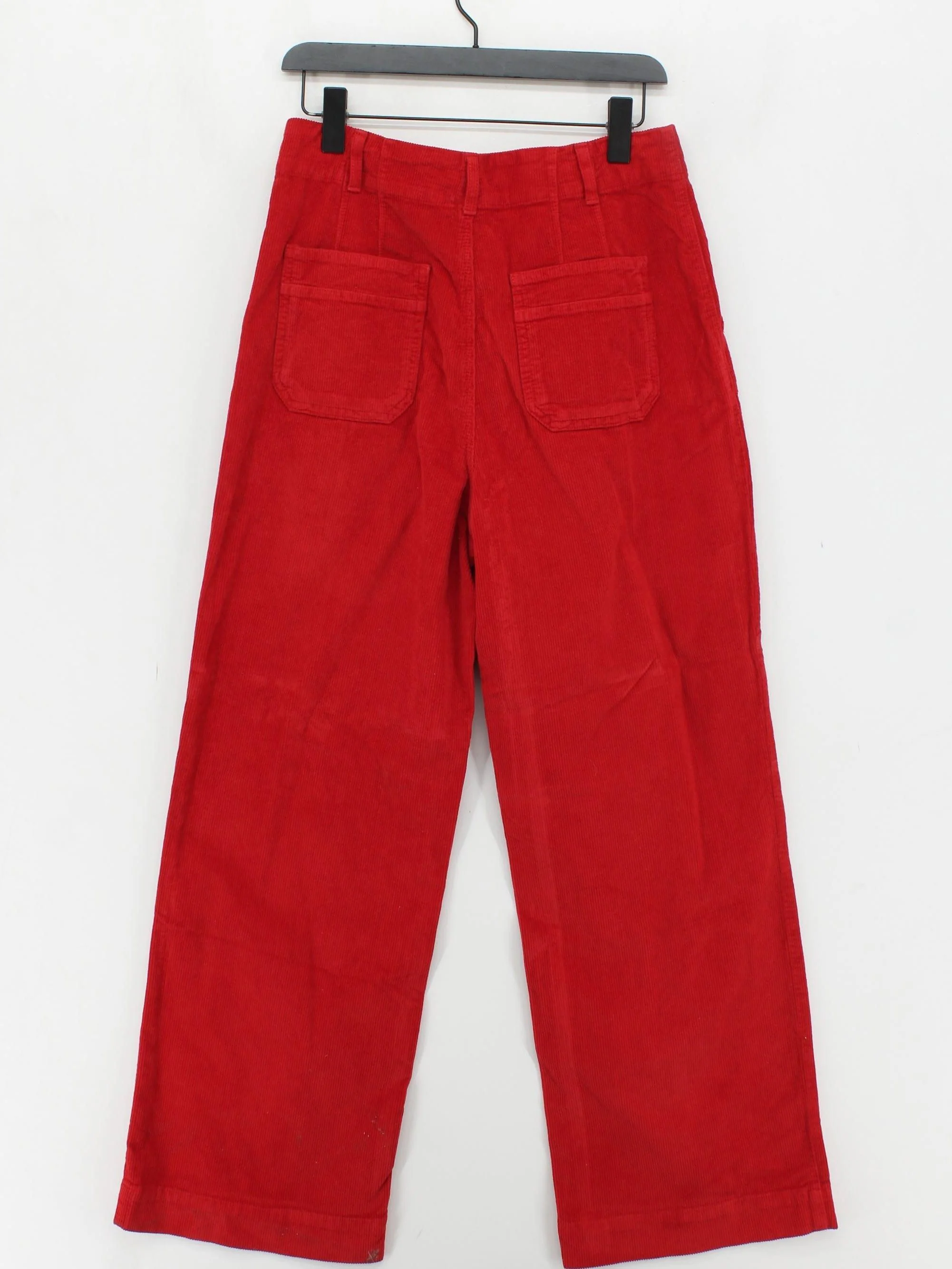 Oliver Bonas Women's Trousers UK 10 Red Cotton with Elastane Wide-Leg Sweatpants - Image 2
