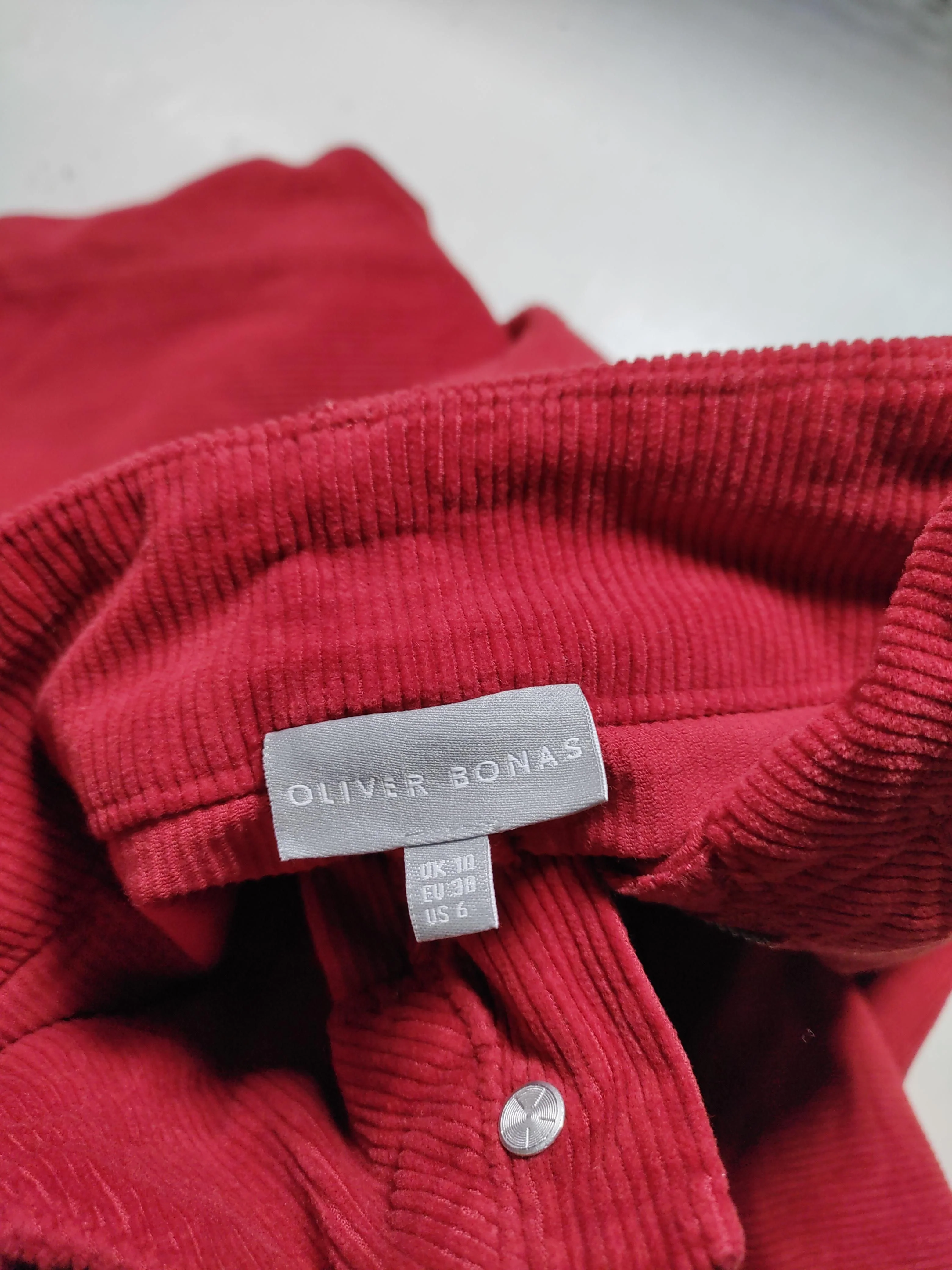 Oliver Bonas Women's Trousers UK 10 Red Cotton with Elastane Wide-Leg Sweatpants - Image 5