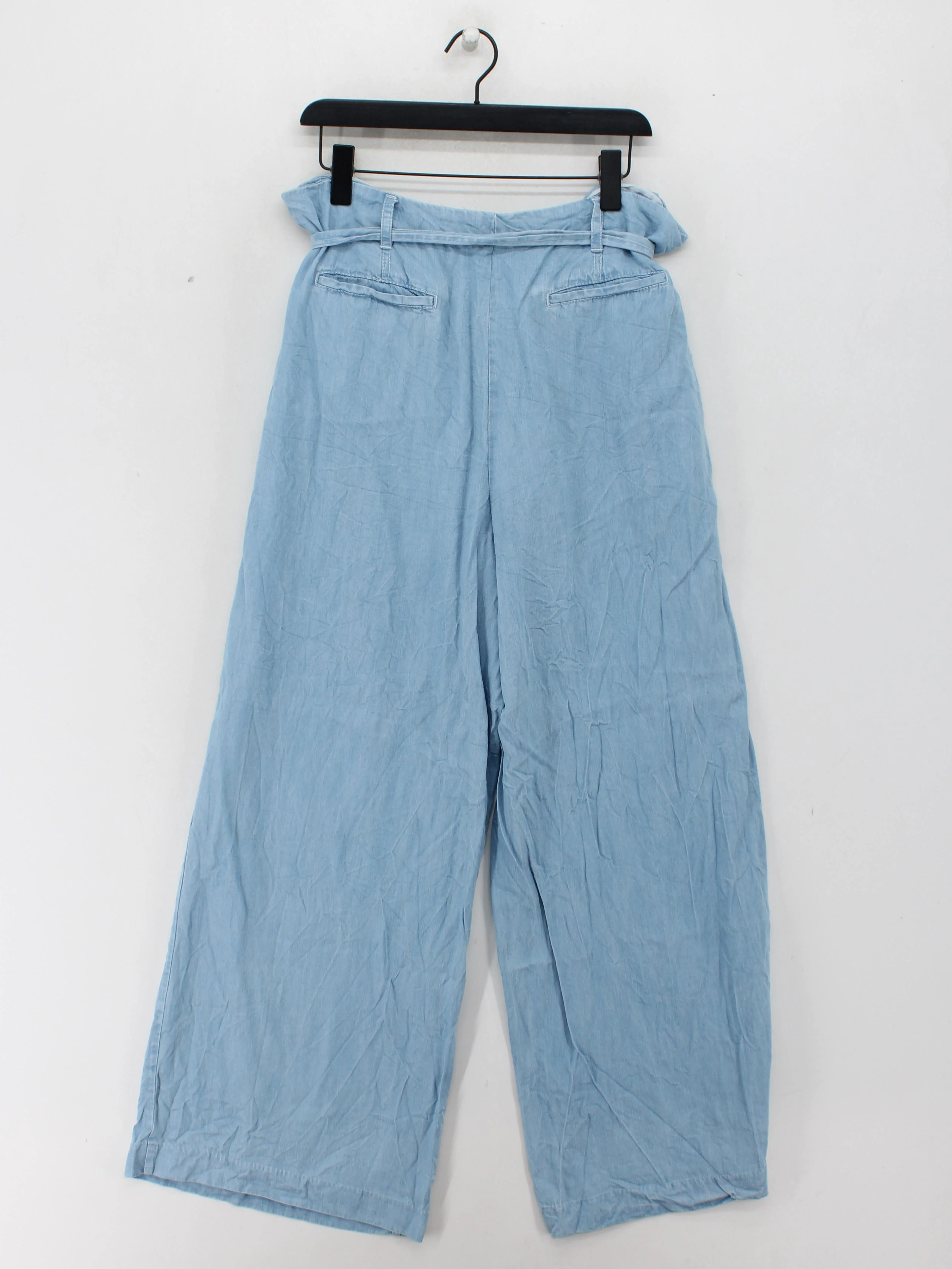 Oliver Bonas Women's Trousers UK 14 Blue 100% Lyocell Modal Wide-Leg Chino - Image 2