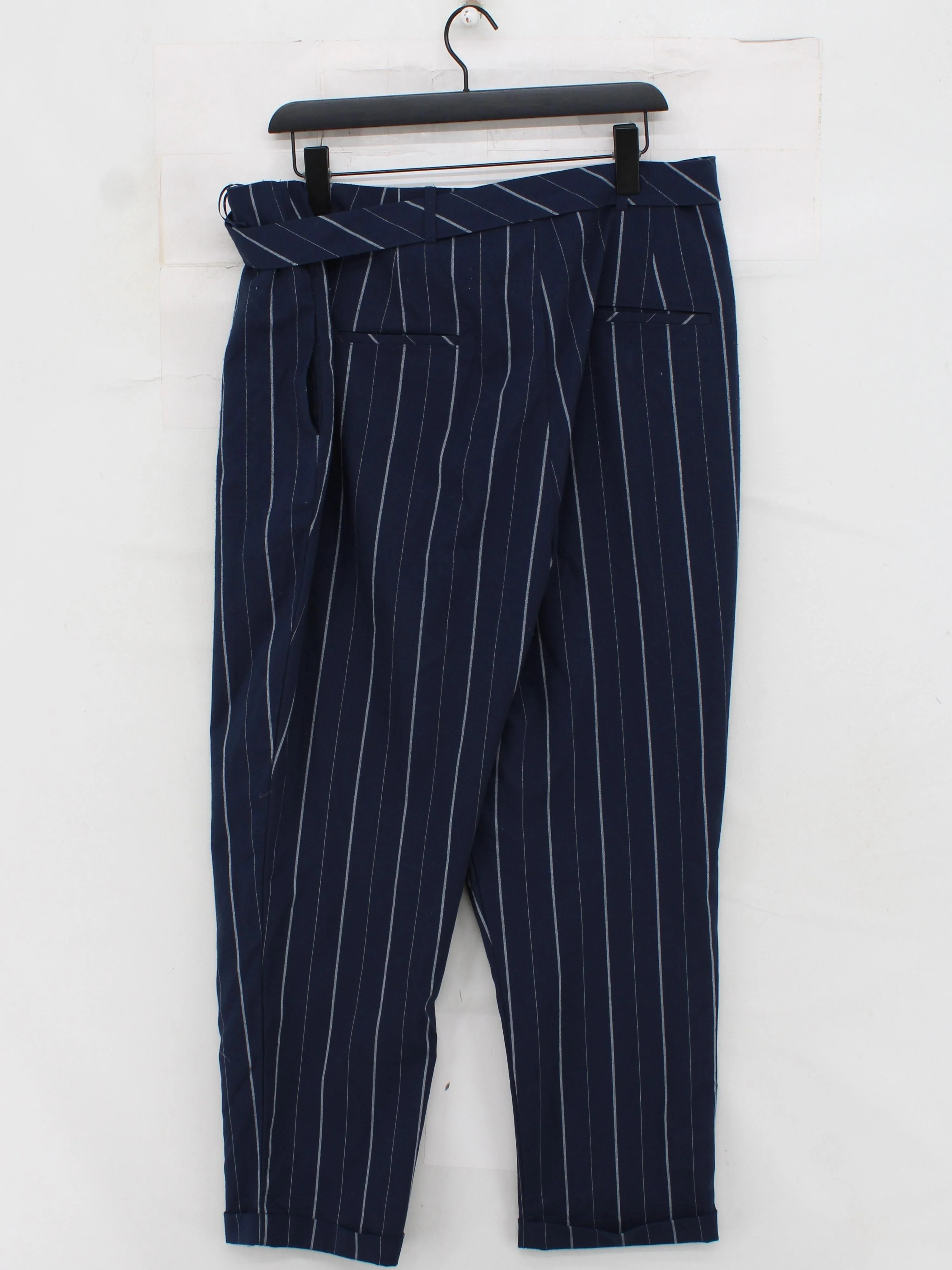 Oliver Bonas Women's Trousers UK 16 Blue Polyester - Image 2