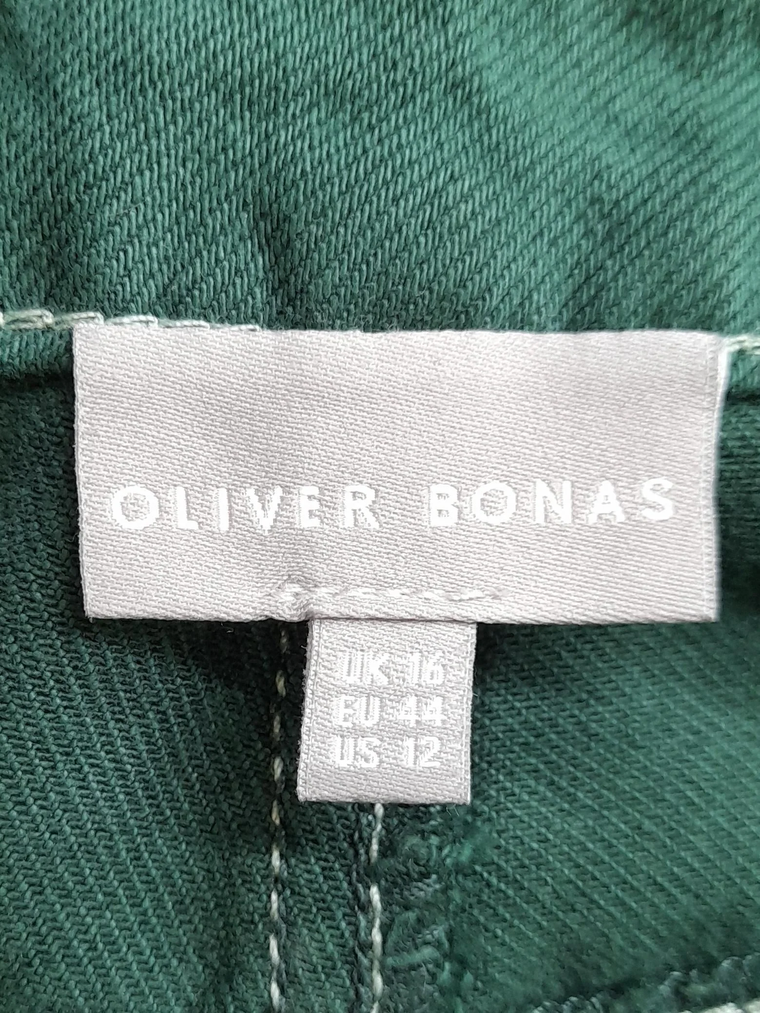 Oliver Bonas Women's Trousers UK 16 Green Cotton with Lyocell Modal Capri - Image 6