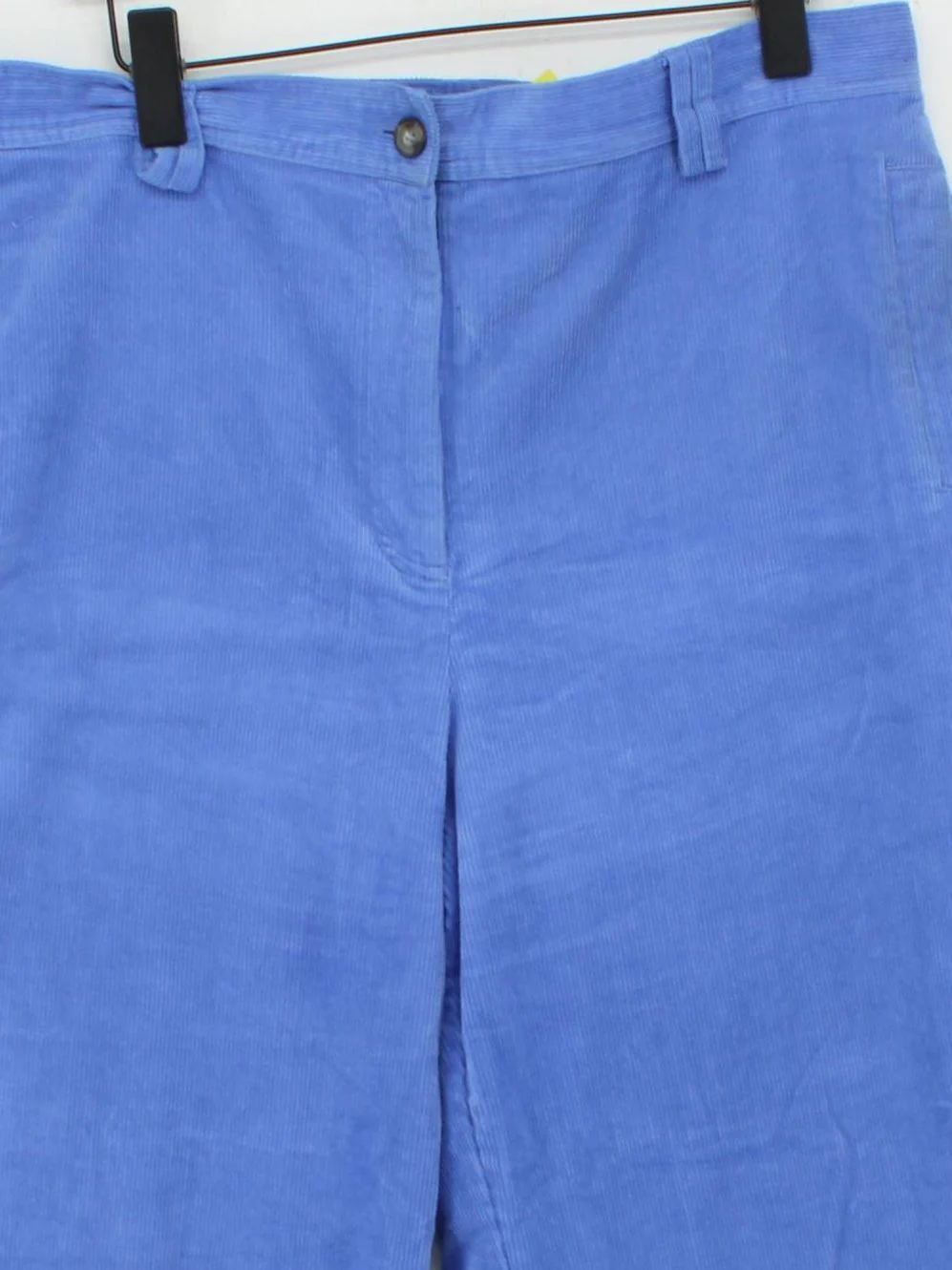 Oliver Bonas Women's Trousers UK 18 Blue Cotton with Elastane Wide-Leg Chino - Image 3