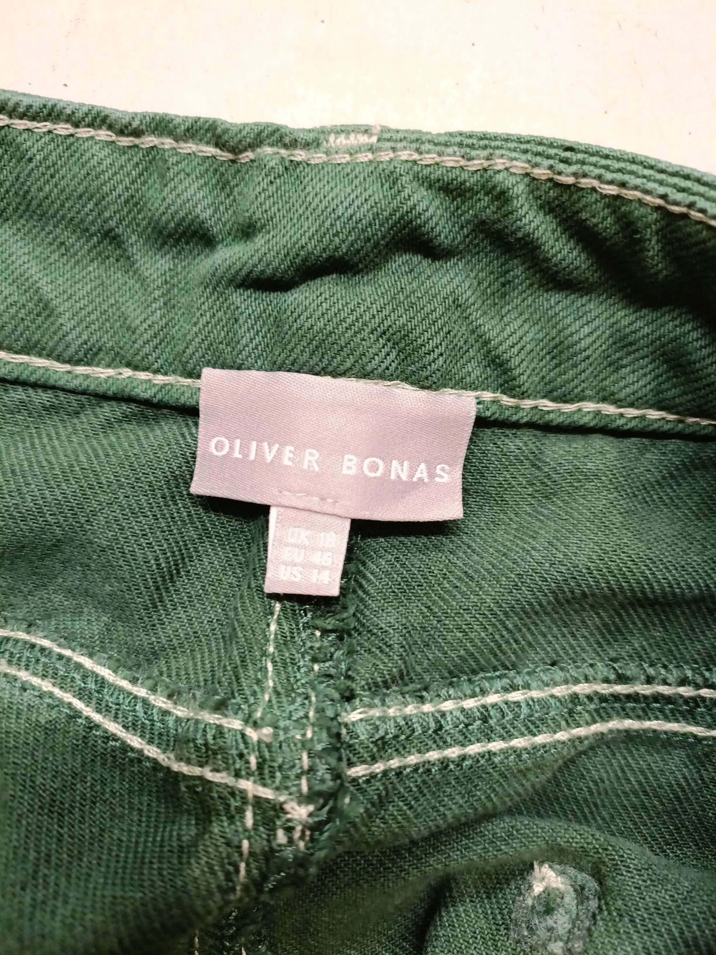 Oliver Bonas Women's Trousers UK 18 Green Cotton with Lyocell Modal Cropped - Image 5