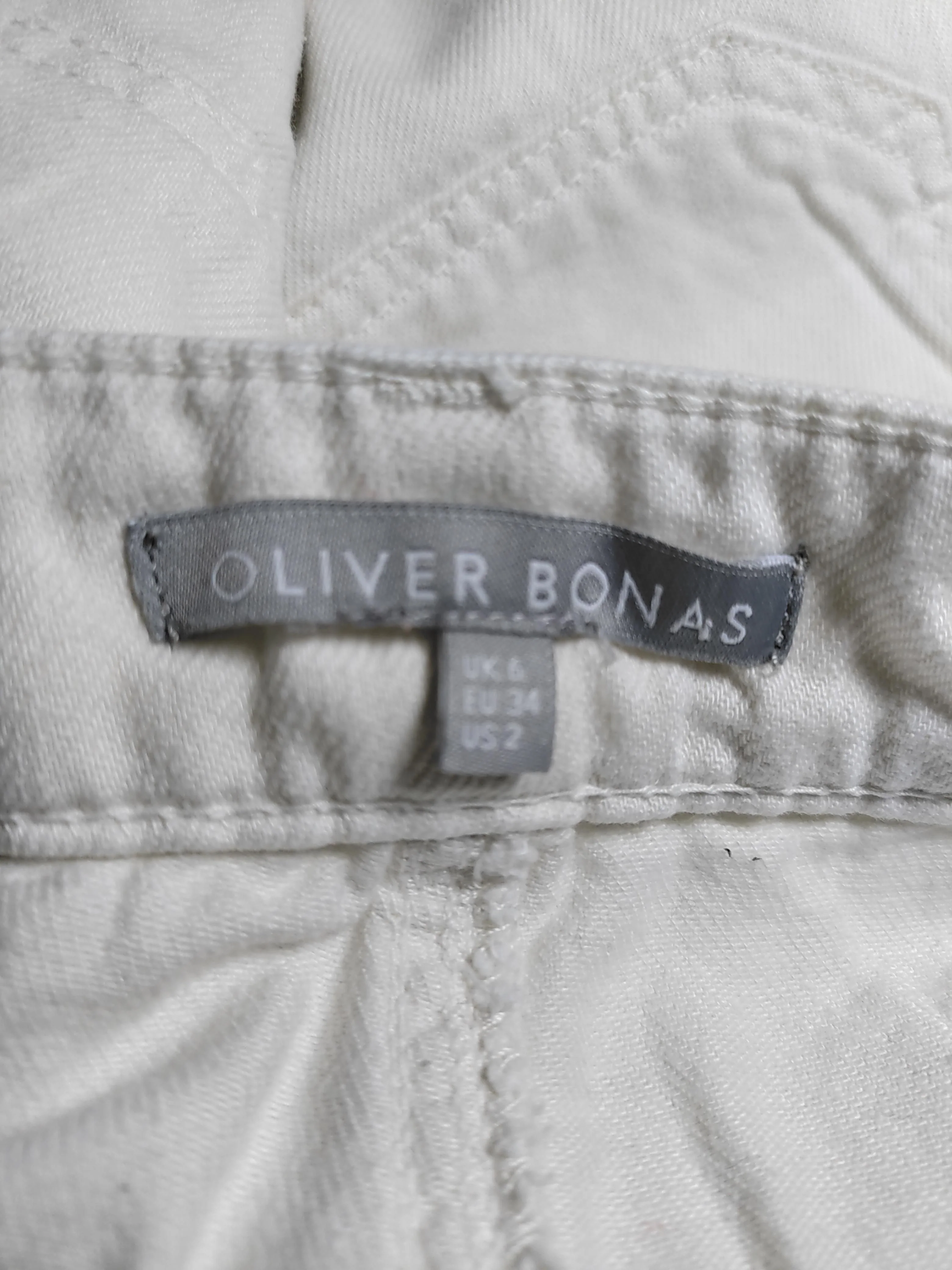 Oliver Bonas Women's Trousers UK 6 Cream 100% Cotton Wide-Leg Cropped - Image 6